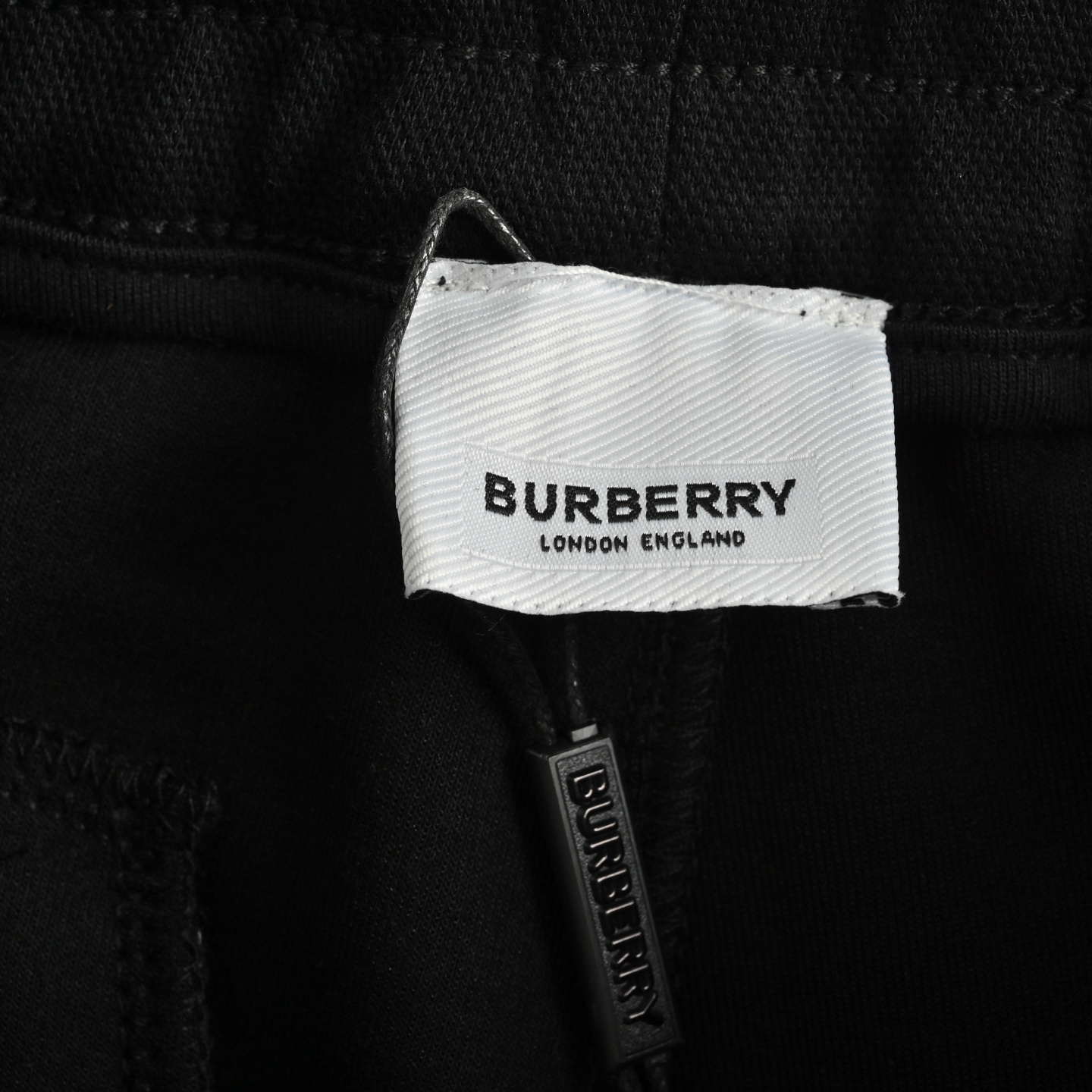 Burberry/巴宝莉 侧边格纹拼接长裤 黑色