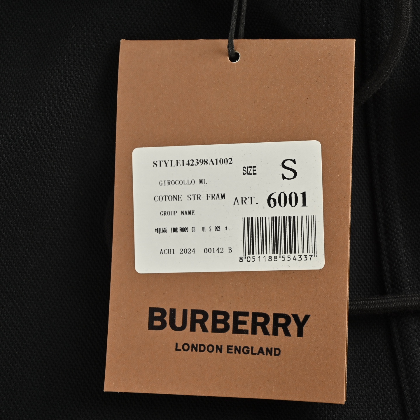 Burberry/巴宝莉 侧边格纹拼接长裤 黑色
