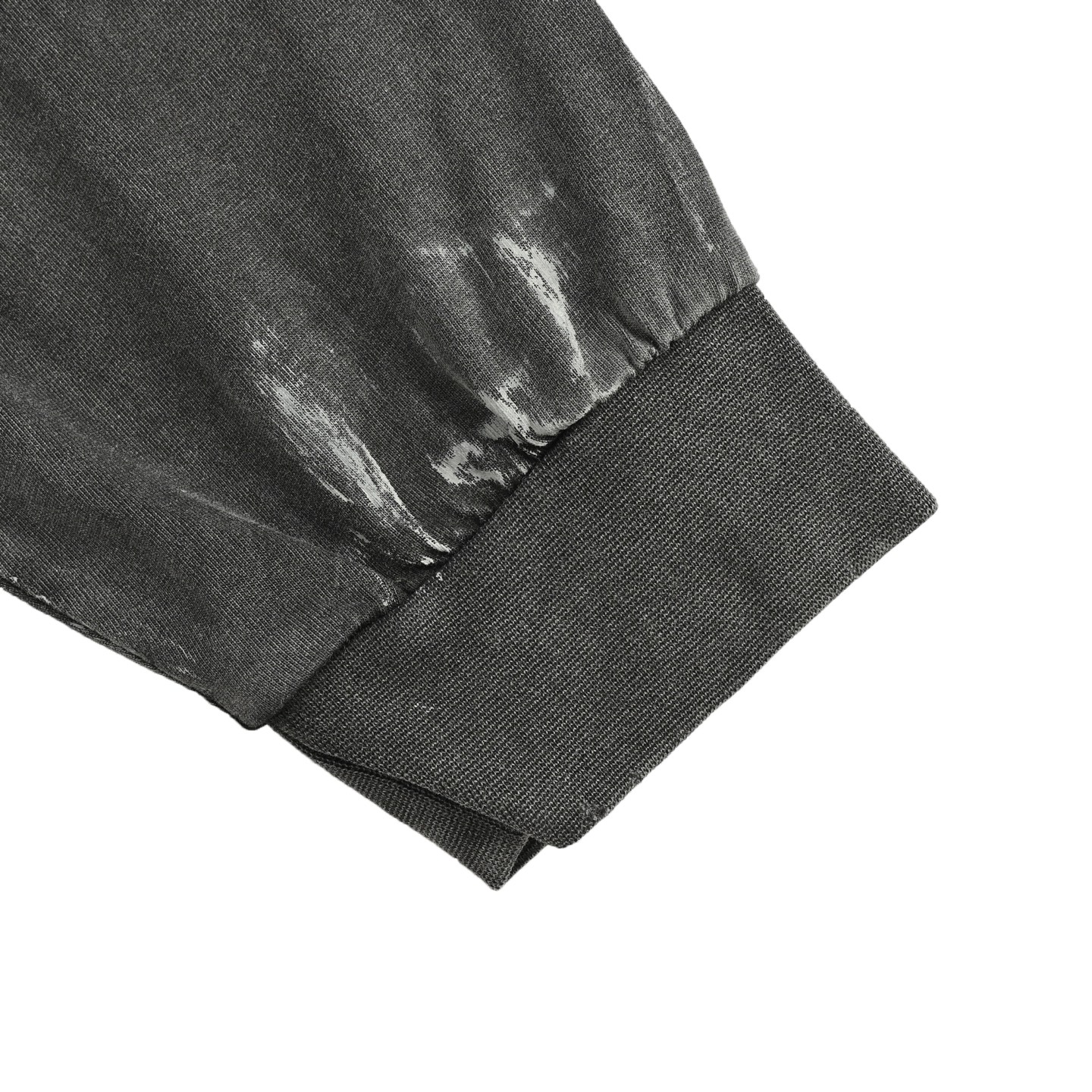 Balenciaga/巴黎世家 25Fw 油漆喷墨刺绣长袖T恤黑灰