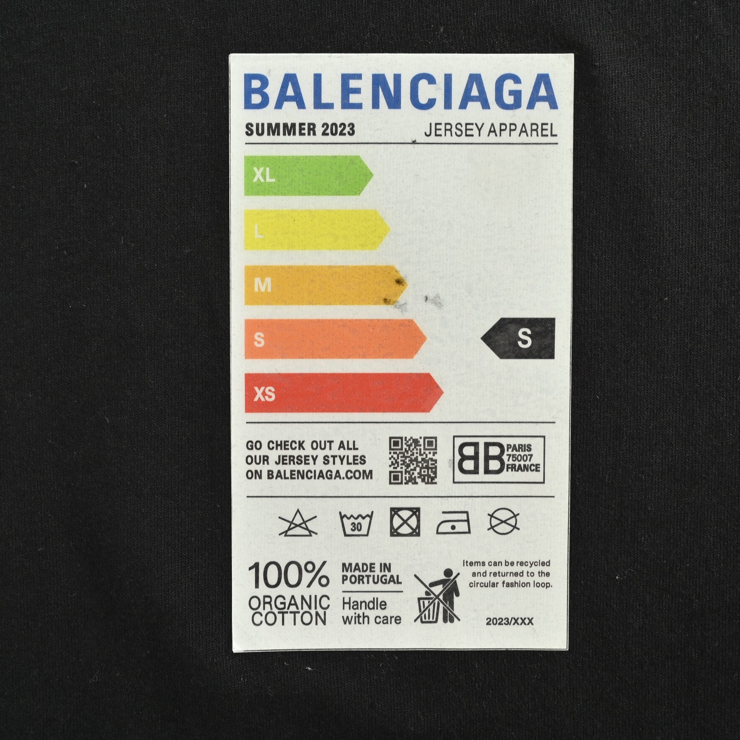 Balenciaga/巴黎世家23ss 环保能源冰箱贴纸短袖