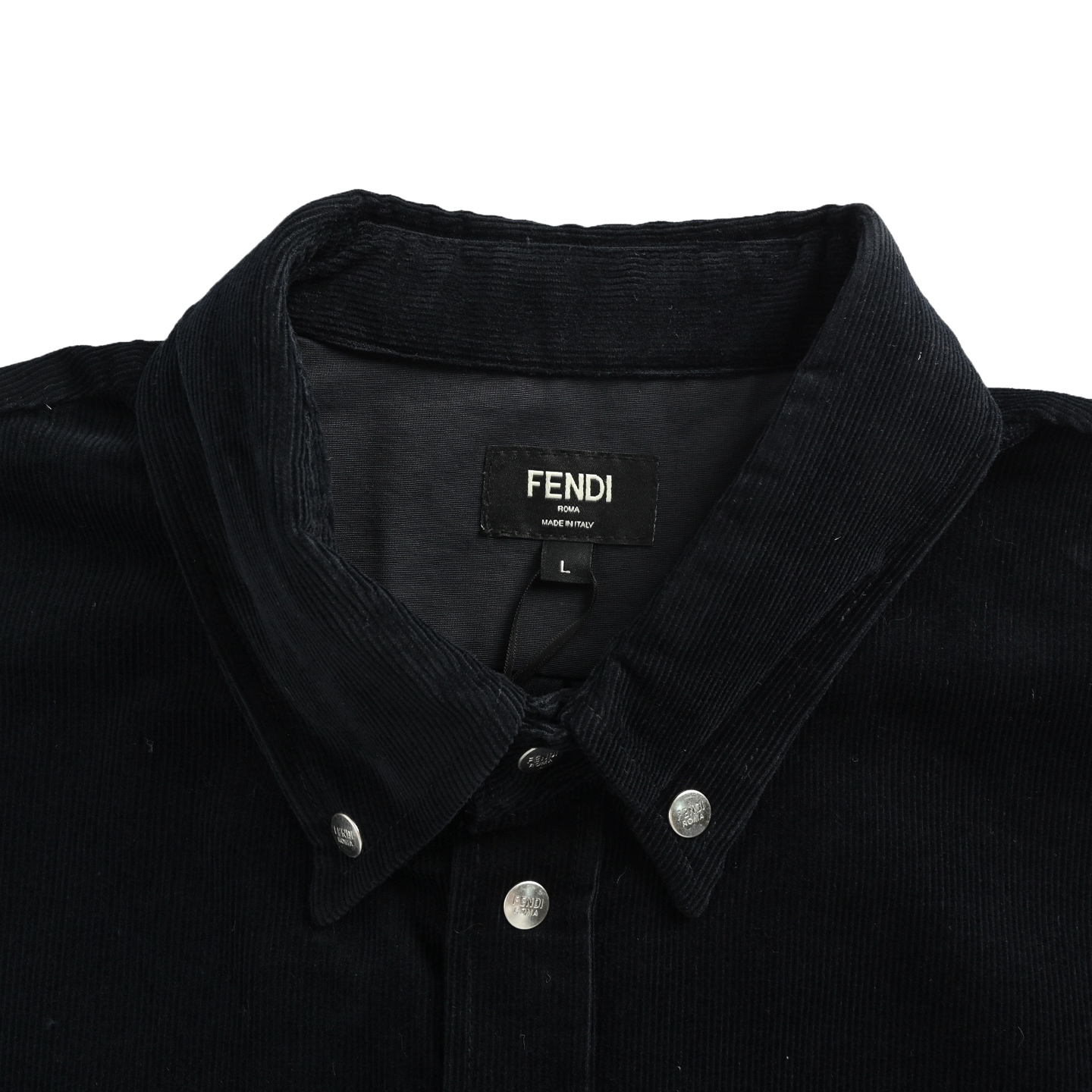 Fendi/芬迪 25Fw 蓝色灯芯绒衬衫外套 选用蓝色灯芯绒面料