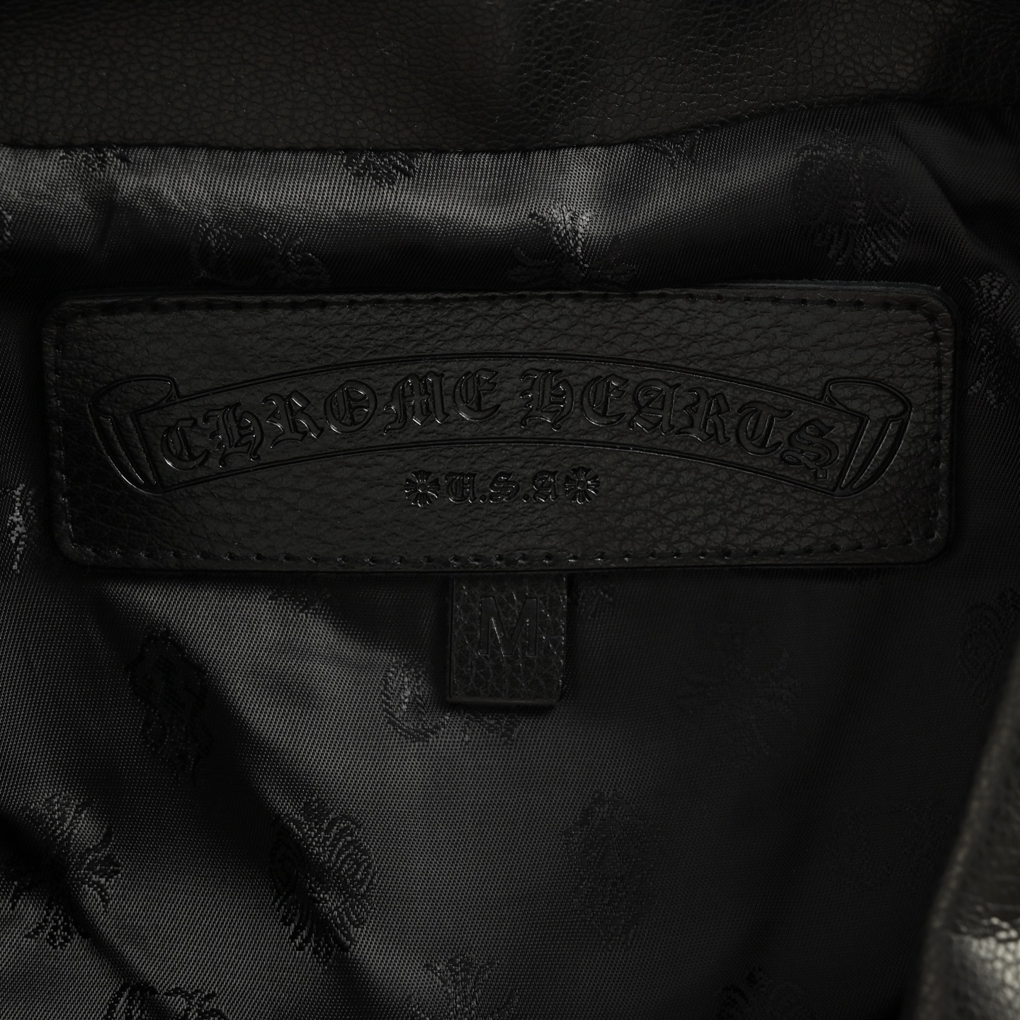 Chrome Hearts/克罗心CH 手臂大刺绣皮衣外套