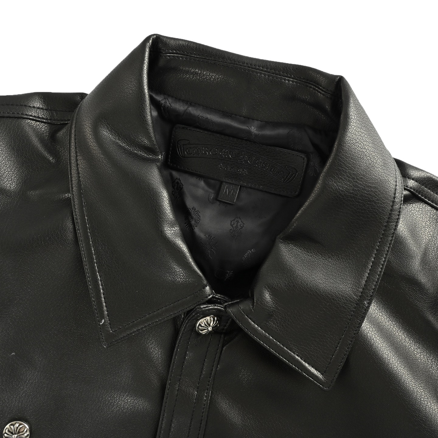 Chrome Hearts/克罗心CH 手臂大刺绣皮衣外套