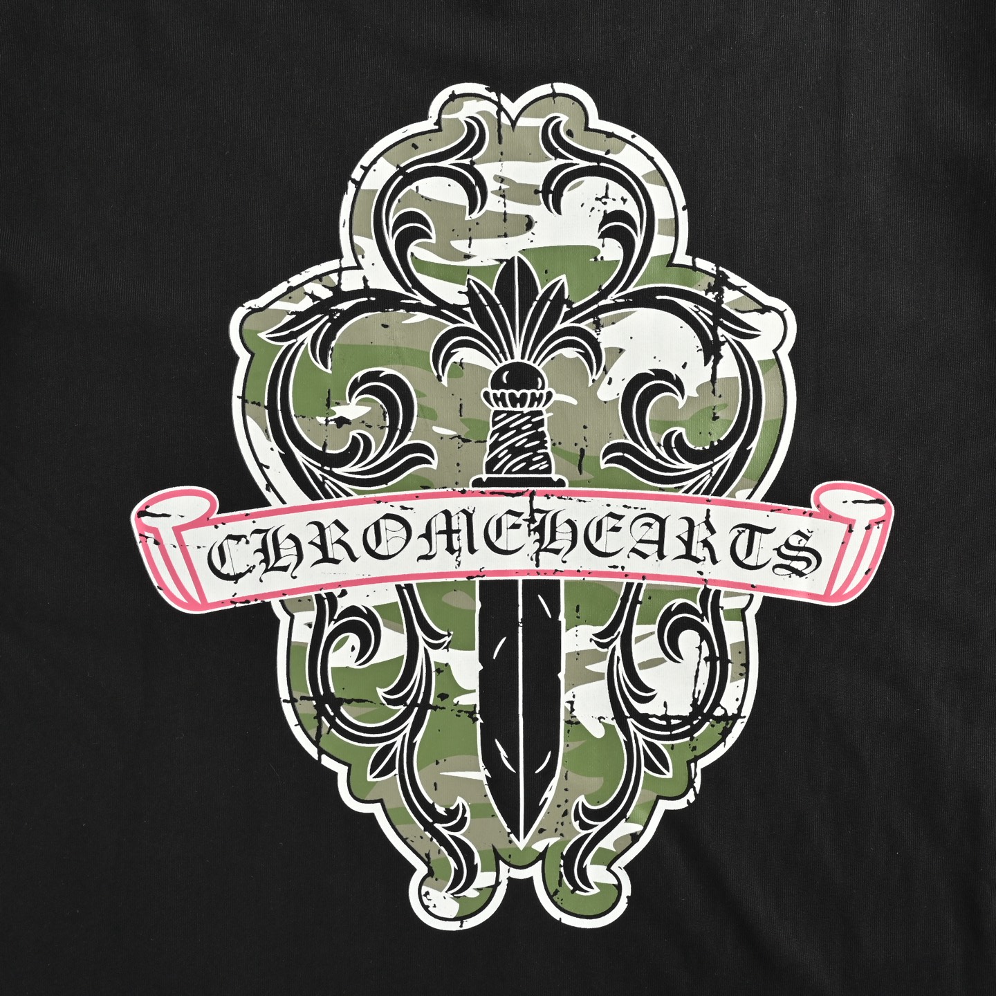 Chrome hearts/克罗心 绿色大宝剑印花长袖 黑色/白色