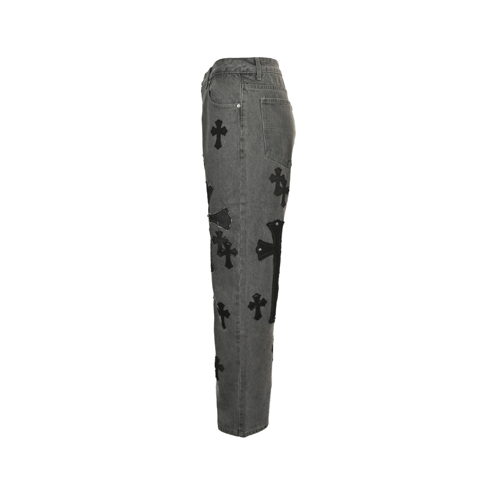 Chrome Hearts/克罗心 牛王城市限定十字金属贴皮牛仔裤 Come hearts X SexRecords-Chinese UA Cheap High Quatity Brand Clothes Bags handbags Sneakers wholesale wholesaler seller from China Factory suppliers Fashion Clothing Shoes best Quality Beautiful Price Chrome Hearts/克罗心 牛王城市限定十字金属贴皮牛仔裤 Come hearts X SexRecords