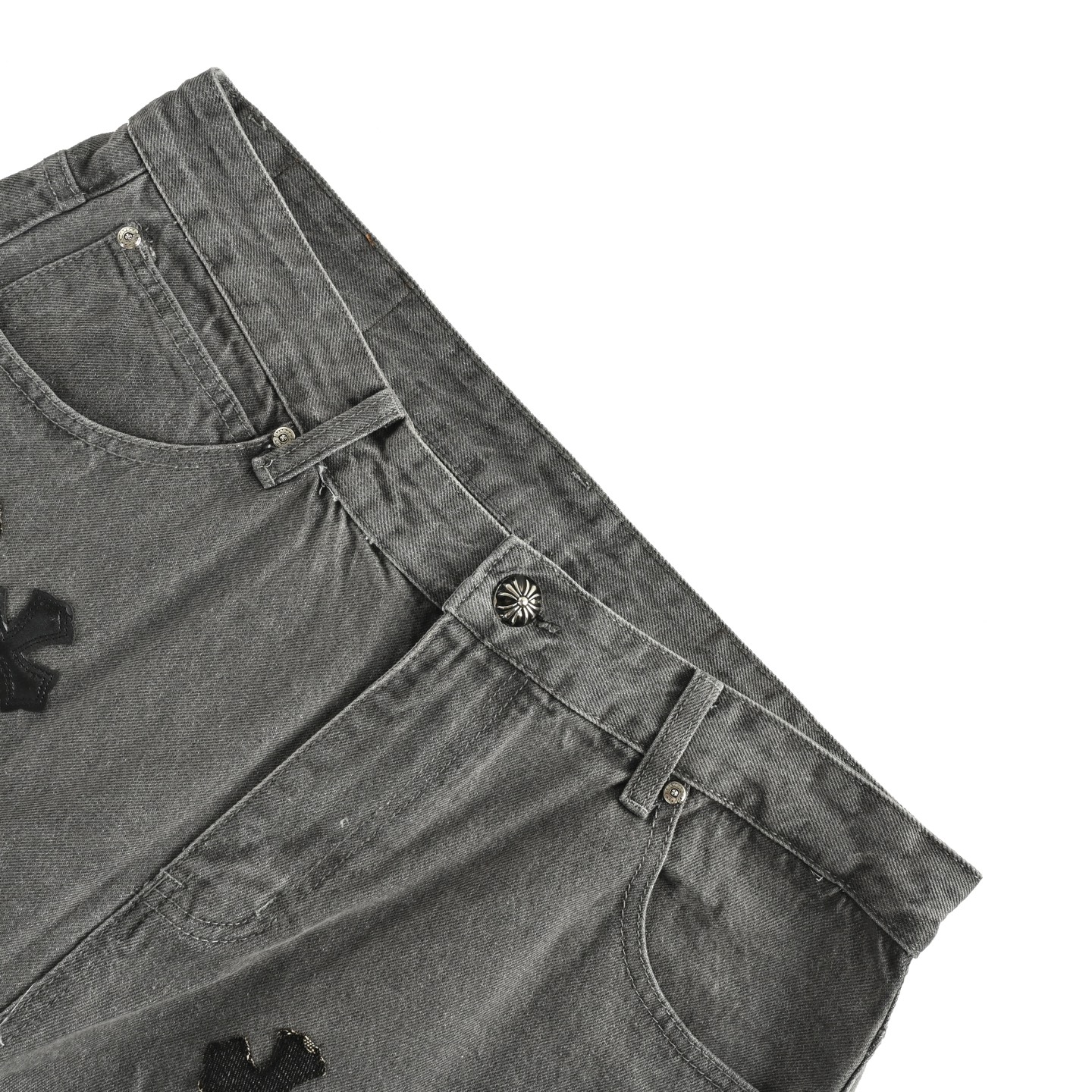 Chrome Hearts/克罗心 牛王城市限定十字金属贴皮牛仔裤 Come hearts X SexRecords-Chinese UA Cheap High Quatity Brand Clothes Bags handbags Sneakers wholesale wholesaler seller from China Factory suppliers Fashion Clothing Shoes best Quality Beautiful Price Chrome Hearts/克罗心 牛王城市限定十字金属贴皮牛仔裤 Come hearts X SexRecords