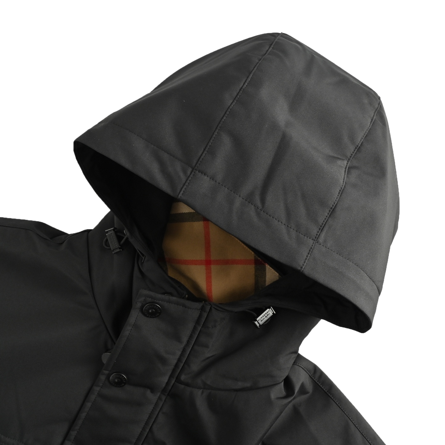 Burberry/巴宝莉 内衬格纹连帽外套黑色