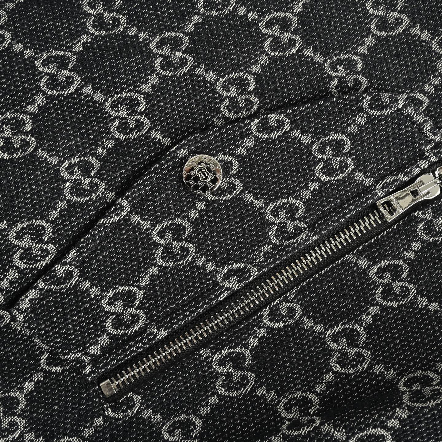 Gucci/古驰 25Fw 双G满印提花织带夹克外套