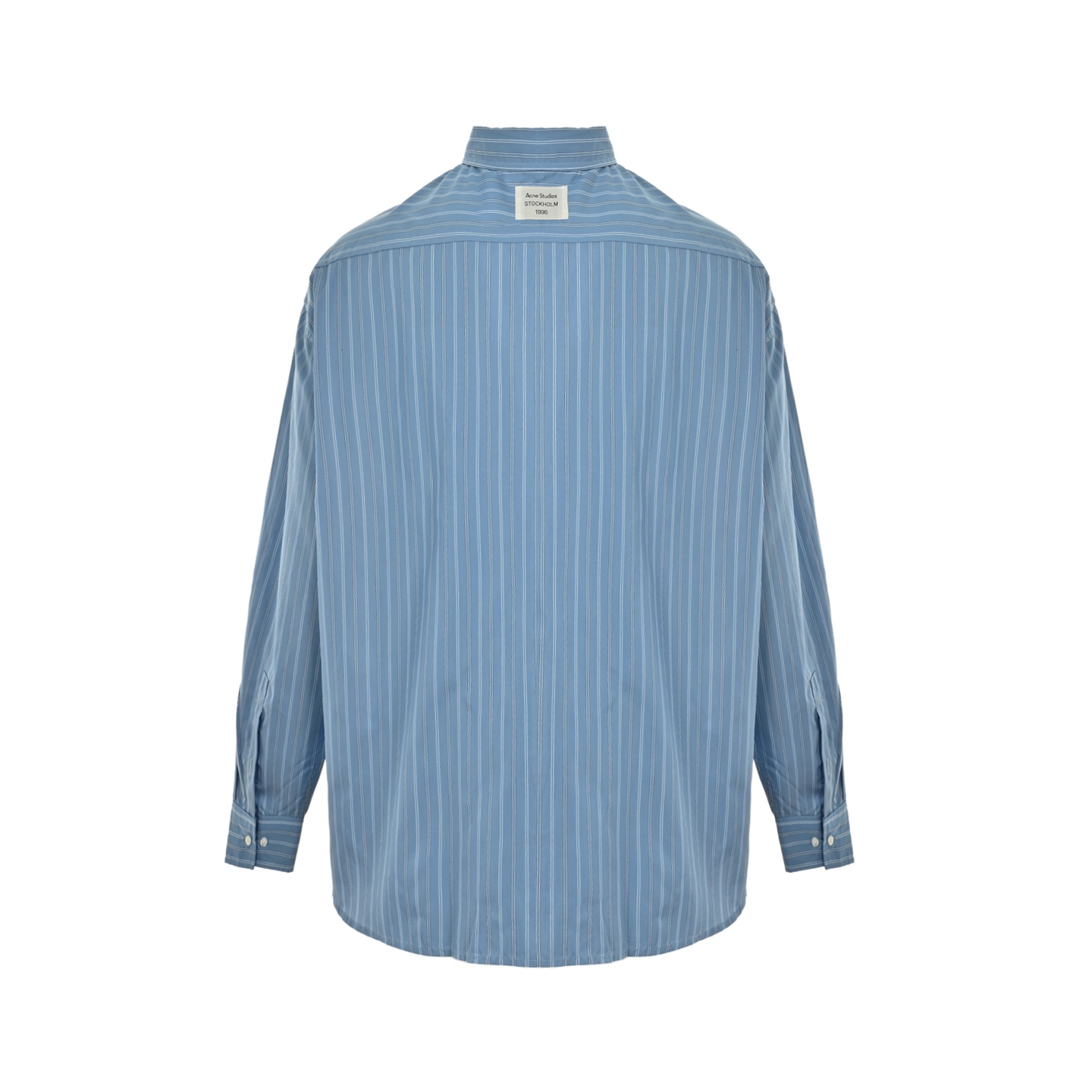 Acne Studios 1996徽标蓝色条纹长袖衬衫