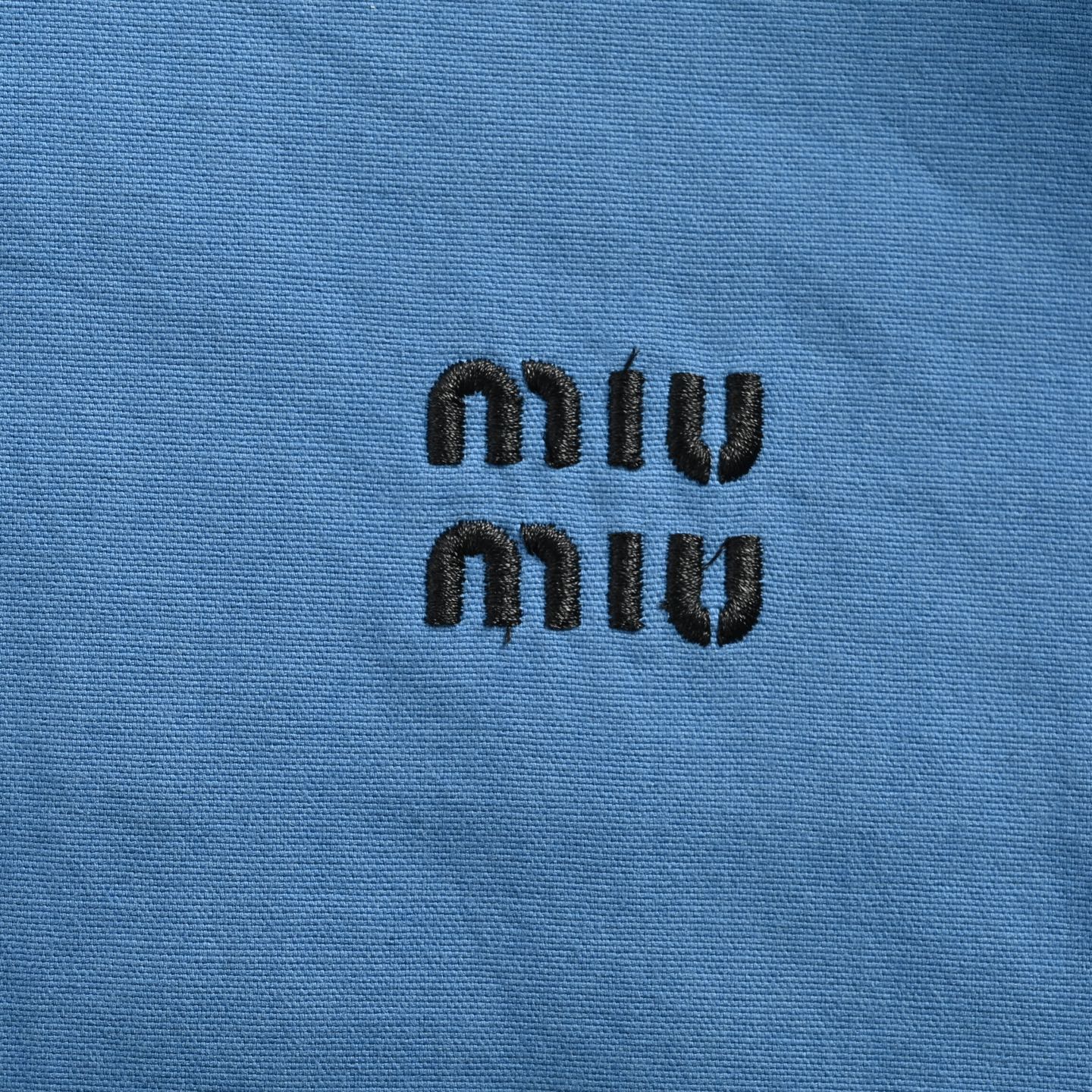 Miu Miu/缪缪 25Fw 蓝色府绸束腰夹克外套