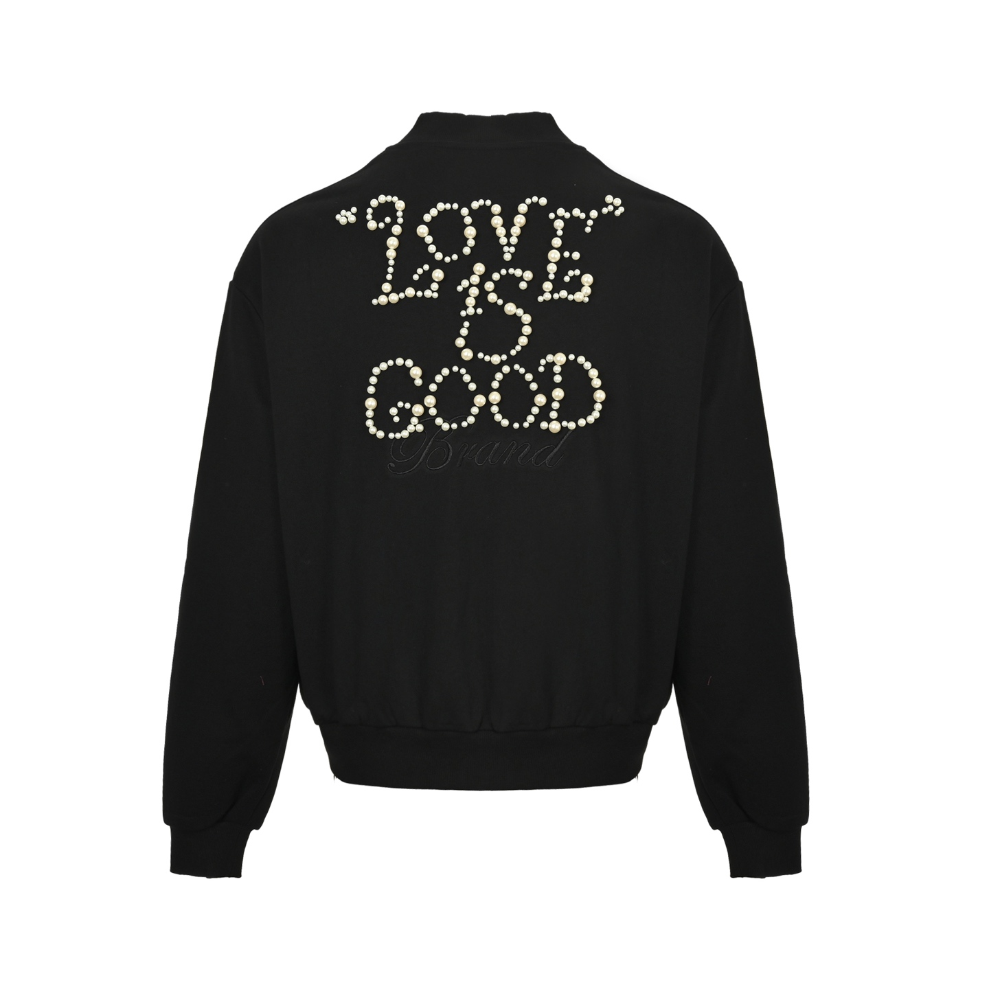 Good Brand 珍珠标语字母拉链夹克外套