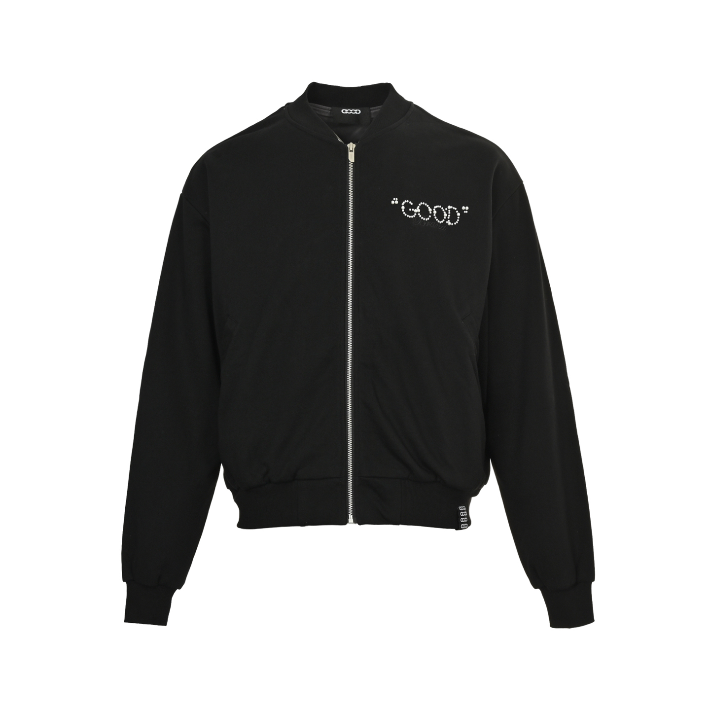 Good Brand 珍珠标语字母拉链夹克外套