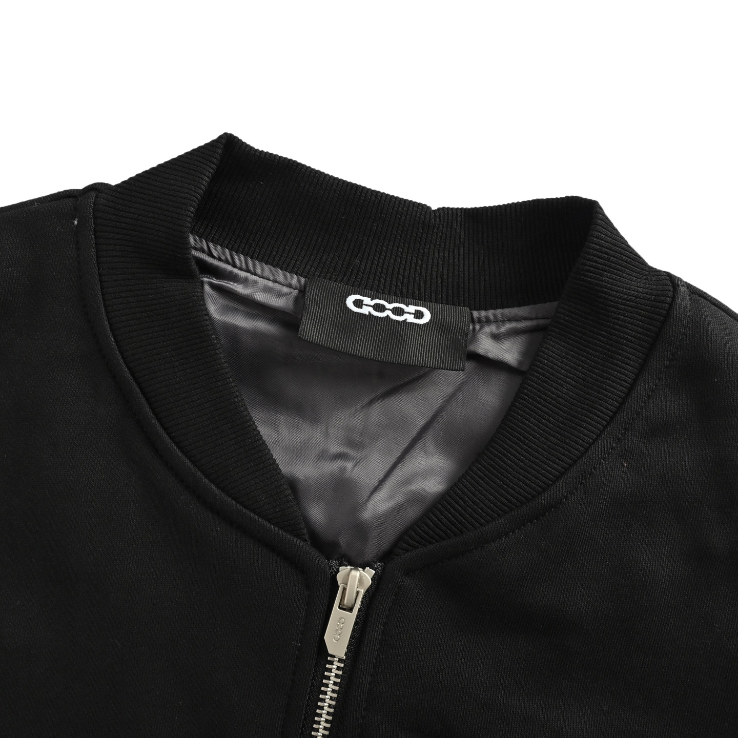 Good Brand 珍珠标语字母拉链夹克外套