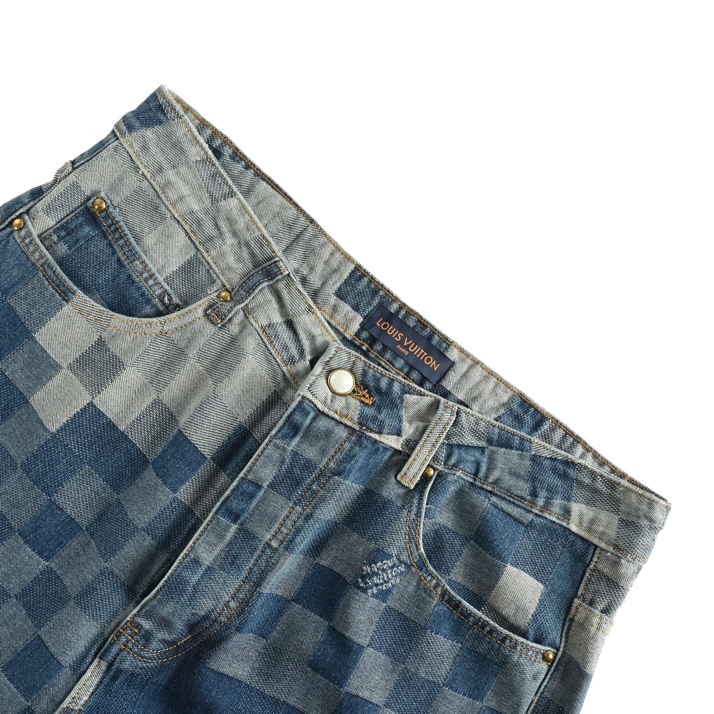 Louis Vuitton/路易威登 马赛克棋盘格套装牛仔裤-Chinese UA Cheap High Quatity Brand Clothes Bags handbags Sneakers wholesale wholesaler seller from China Factory suppliers Fashion Clothing Shoes best Quality Beautiful Price Louis Vuitton/路易威登 马赛克棋盘格套装牛仔裤