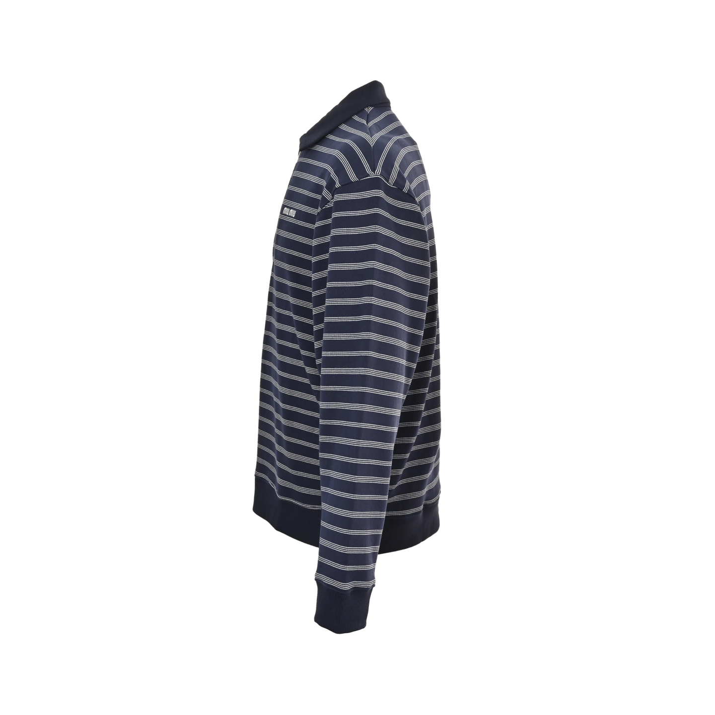 Miu Miu/缪缪 25Fw 小标条纹半拉链Polo卫衣-Chinese UA Cheap High Quatity Brand Clothes Bags handbags Sneakers wholesale wholesaler seller from China Factory suppliers Fashion Clothing Shoes best Quality Beautiful Price Miu Miu/缪缪 25Fw 小标条纹半拉链Polo卫衣