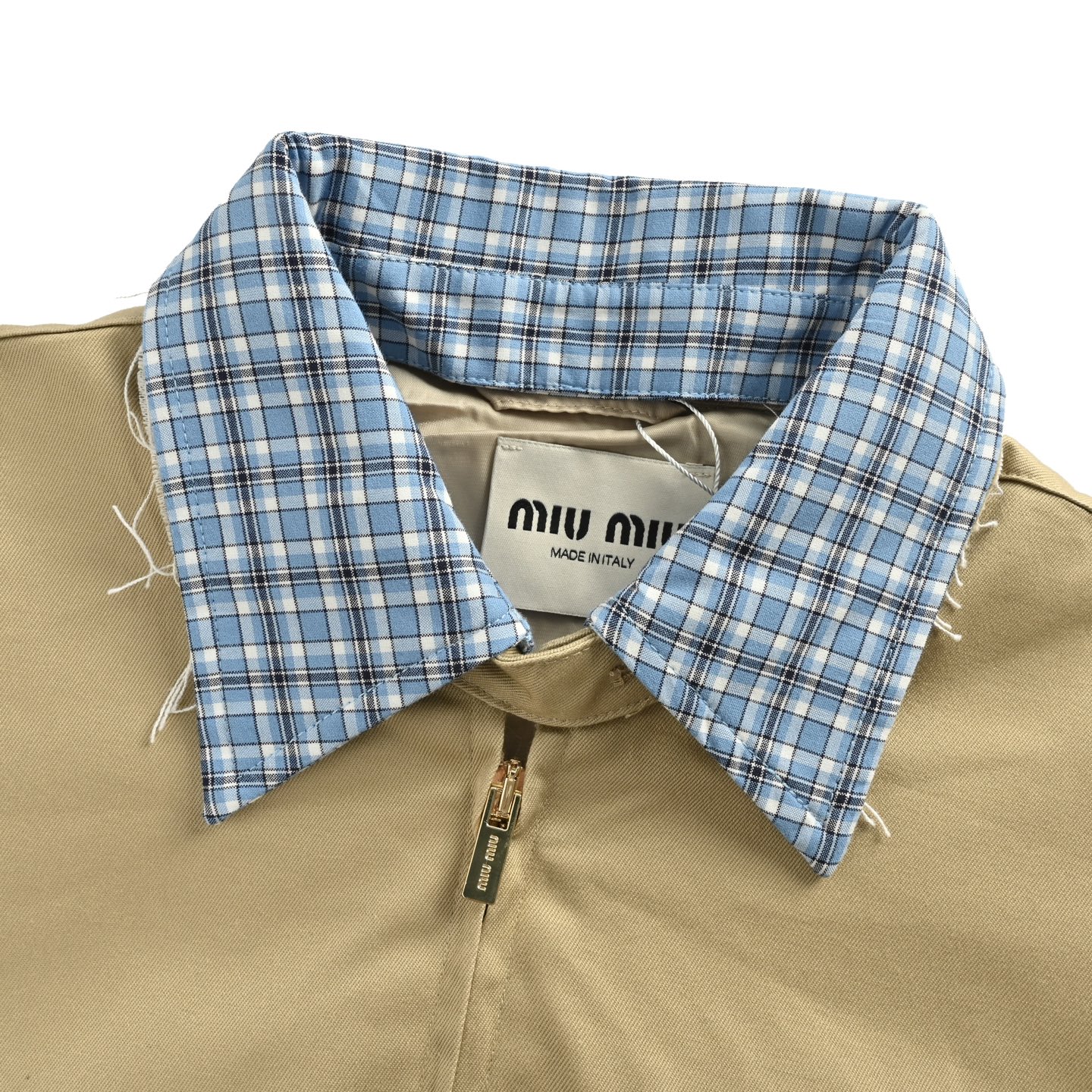 Miu Miu/缪缪 25Fw 贴布绣格纹假两件夹克外套-Chinese UA Cheap High Quatity Brand Clothes Bags handbags Sneakers wholesale wholesaler seller from China Factory suppliers Fashion Clothing Shoes best Quality Beautiful Price Miu Miu/缪缪 25Fw 贴布绣格纹假两件夹克外套