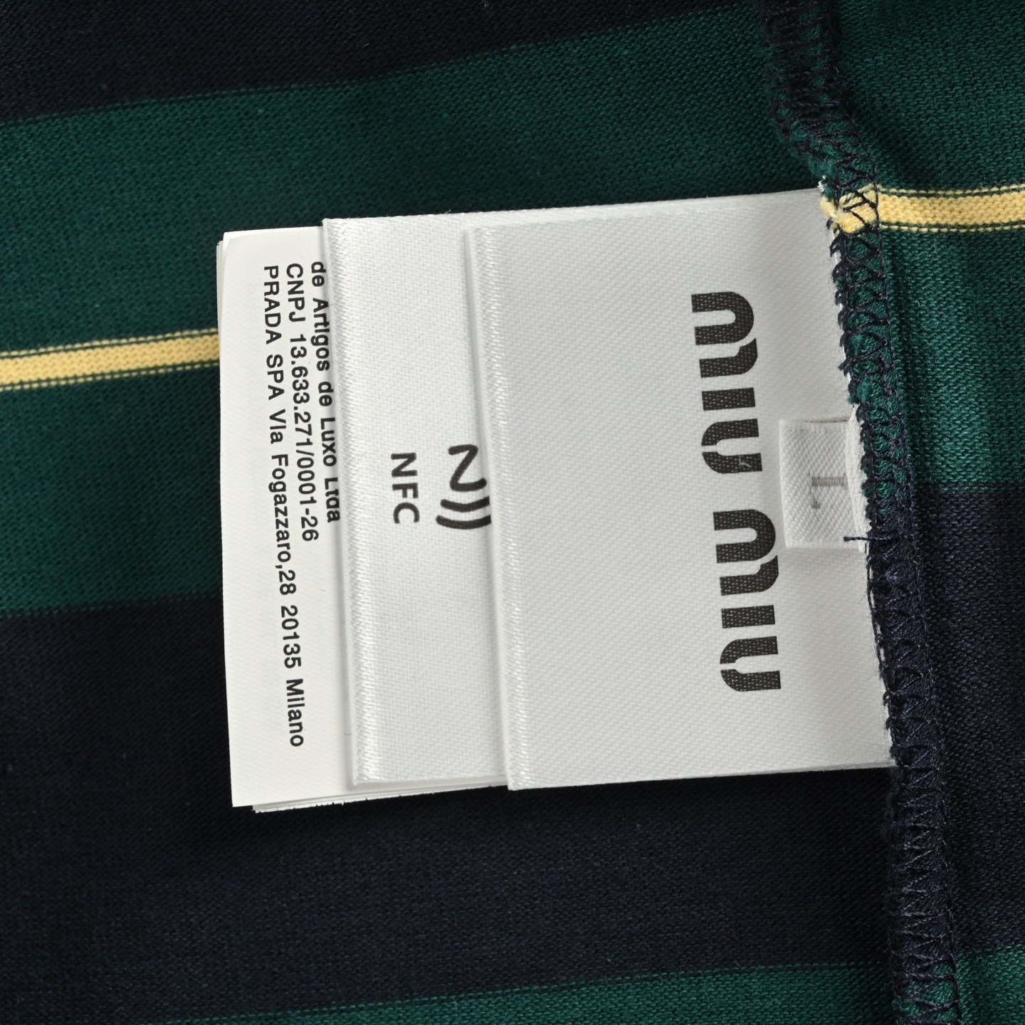 MiuMiu/缪缪 海报款宽条徽标logo条纹长袖-Chinese UA Cheap High Quatity Brand Clothes Bags handbags Sneakers wholesale wholesaler seller from China Factory suppliers Fashion Clothing Shoes best Quality Beautiful Price MiuMiu/缪缪 海报款宽条徽标logo条纹长袖