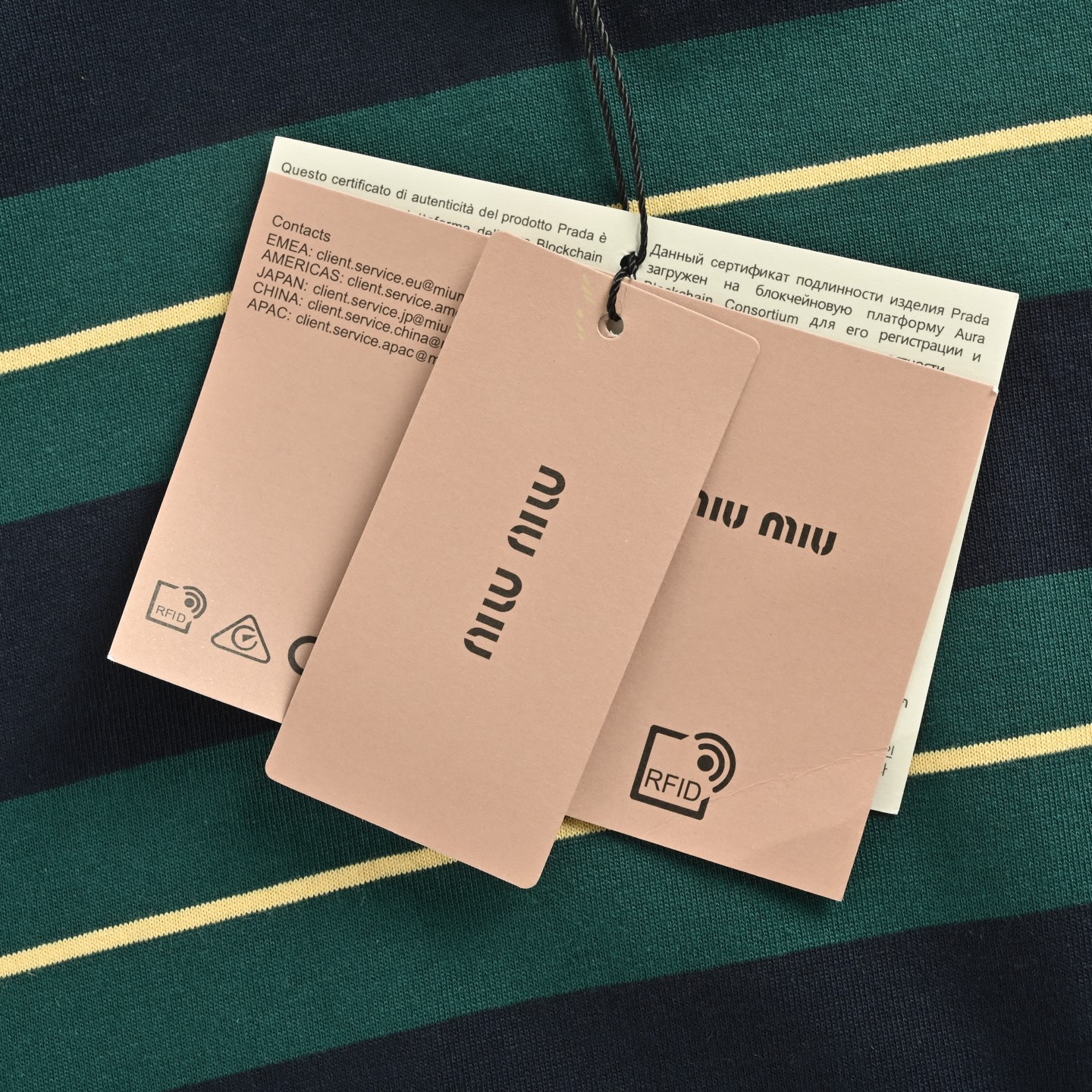 MiuMiu/缪缪 海报款宽条徽标logo条纹长袖-Chinese UA Cheap High Quatity Brand Clothes Bags handbags Sneakers wholesale wholesaler seller from China Factory suppliers Fashion Clothing Shoes best Quality Beautiful Price MiuMiu/缪缪 海报款宽条徽标logo条纹长袖