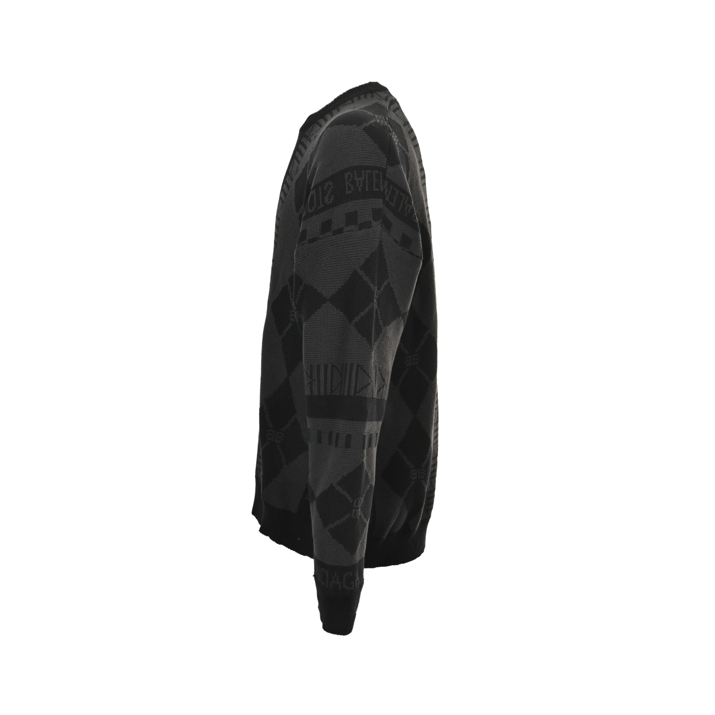 Balenciaga/巴黎世家 25Fw 几何图案圆领毛衣黑色