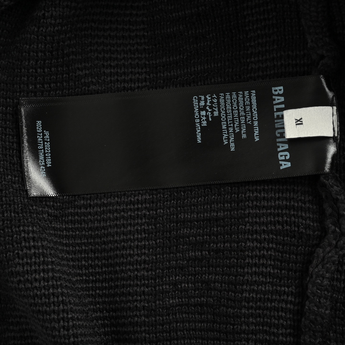 Balenciaga/巴黎世家 25Fw 几何图案圆领毛衣黑色