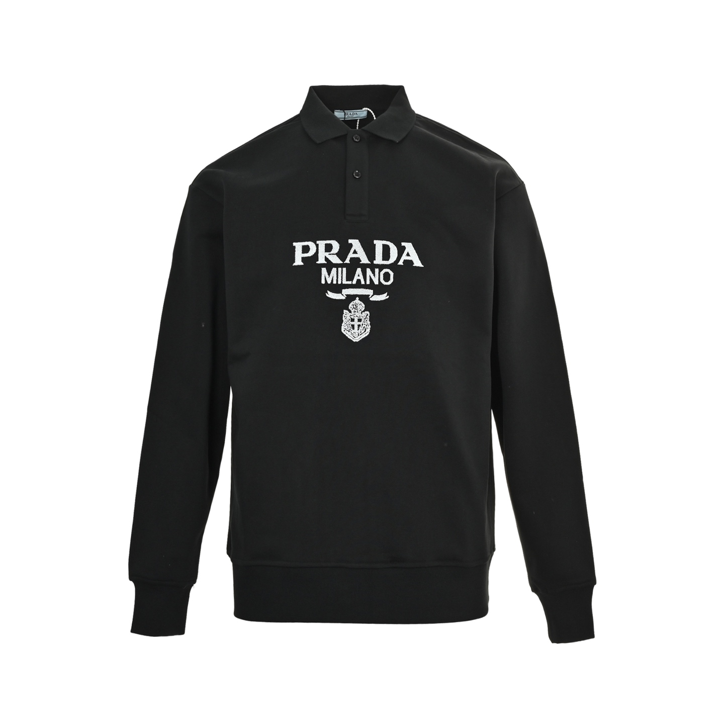Prada/普拉达 25Fw 毛巾绣logo翻领卫衣 Prada/普拉达 25Fw 毛巾绣logo翻领卫衣