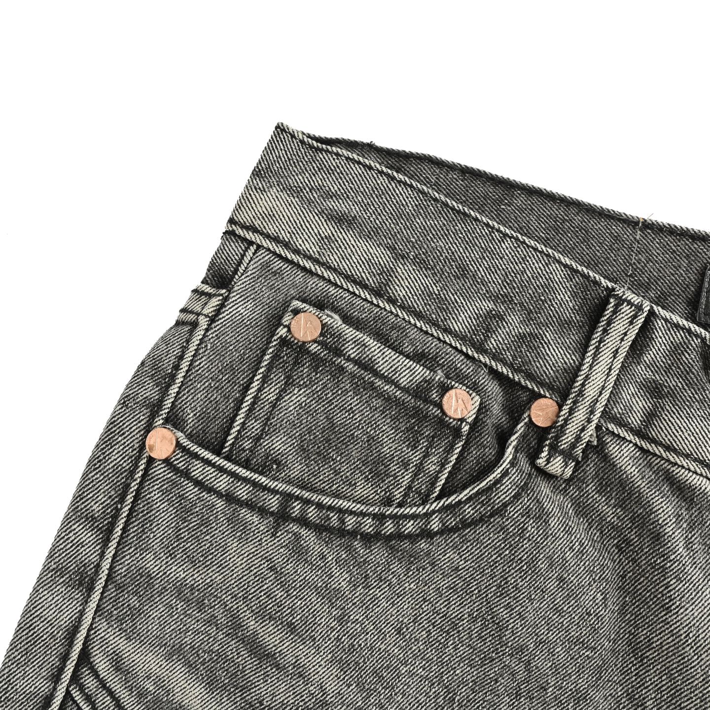 Amexnocap* 闪电牛 新款香港限定彩色拼皮满印水洗牛仔裤