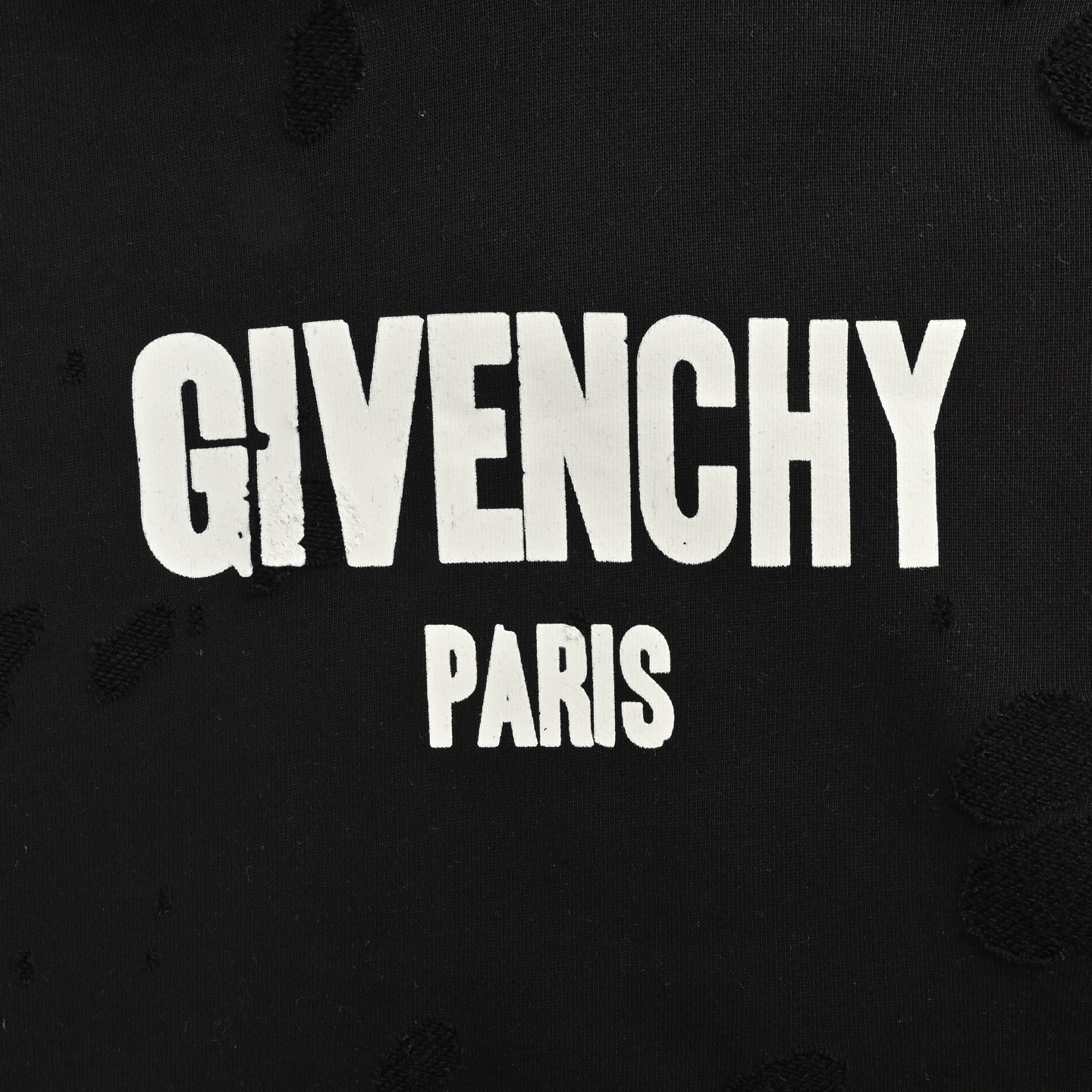 GIVENCHY/纪梵希 烧花字母印花破洞连帽卫衣