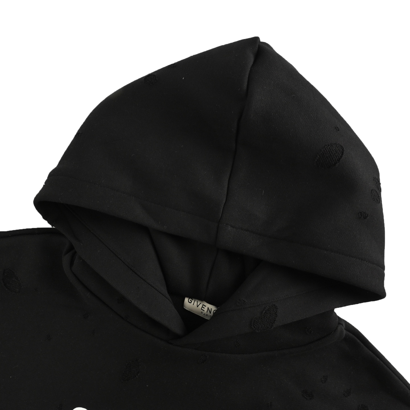 GIVENCHY/纪梵希 烧花字母印花破洞连帽卫衣