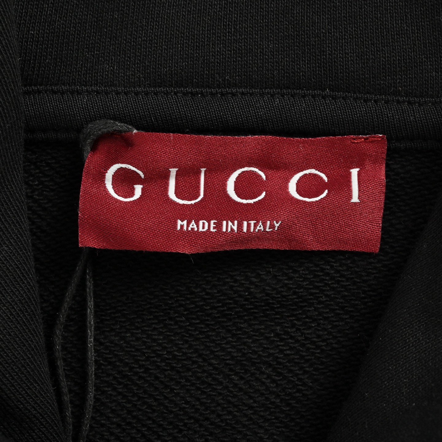 Gucci/古驰 25Fw 签名字母logo刺绣连帽卫衣杏色 黑色