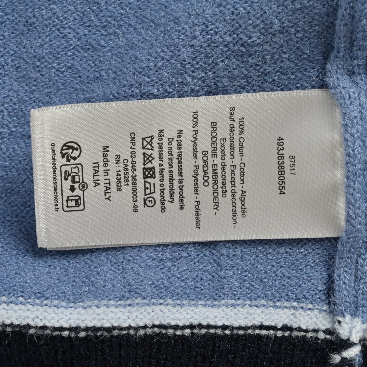 Dior/迪奥 Diamond 蓝色渐变条纹补丁圆领毛衣-Chinese UA Cheap High Quatity Brand Clothes Bags handbags Sneakers wholesale wholesaler seller from China Factory suppliers Fashion Clothing Shoes best Quality Beautiful Price Dior/迪奥 Diamond 蓝色渐变条纹补丁圆领毛衣