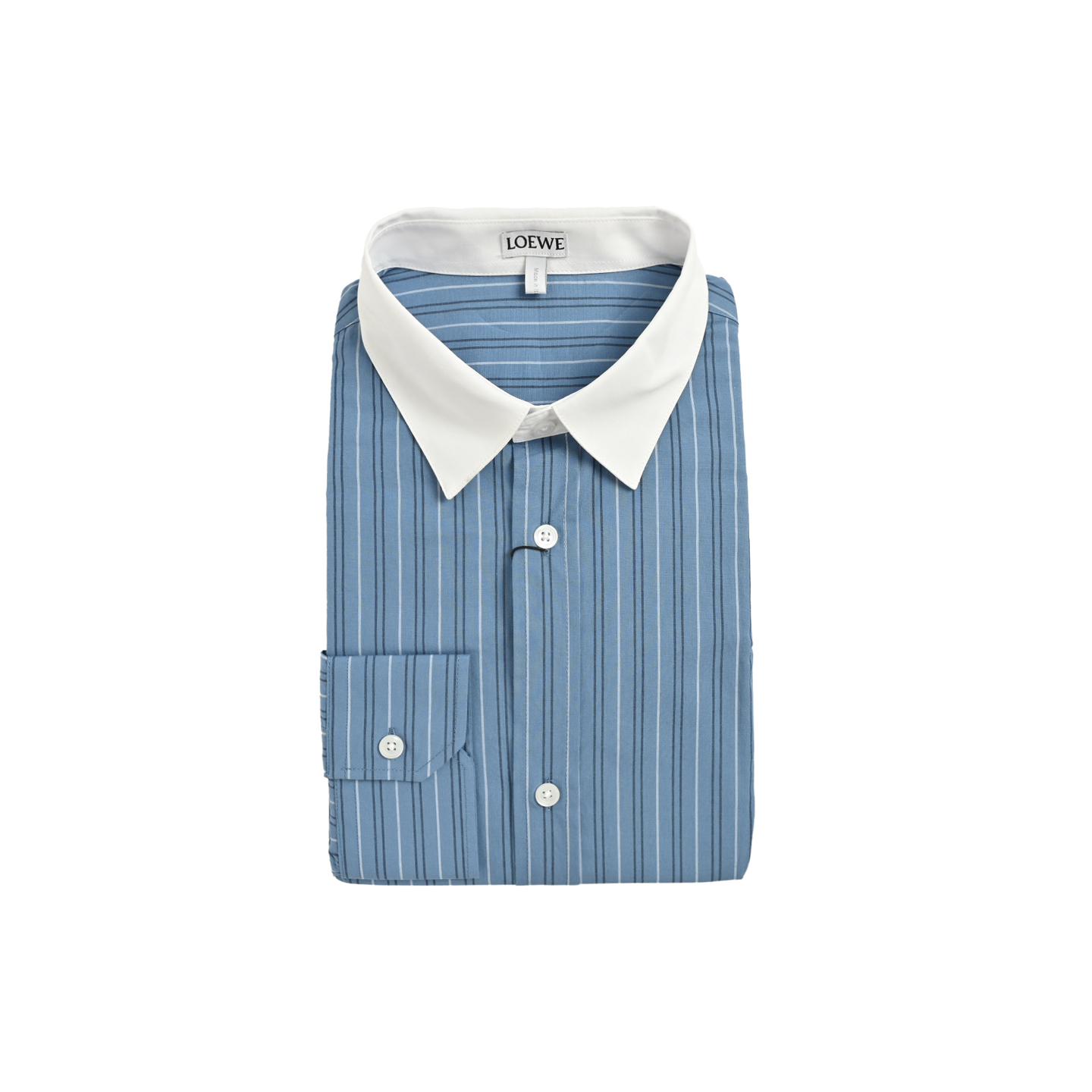 Loewe/罗意威 白领条纹单排尖领长袖衬衫-Chinese UA Cheap High Quatity Brand Clothes Bags handbags Sneakers wholesale wholesaler seller from China Factory suppliers Fashion Clothing Shoes best Quality Beautiful Price Loewe/罗意威 白领条纹单排尖领长袖衬衫