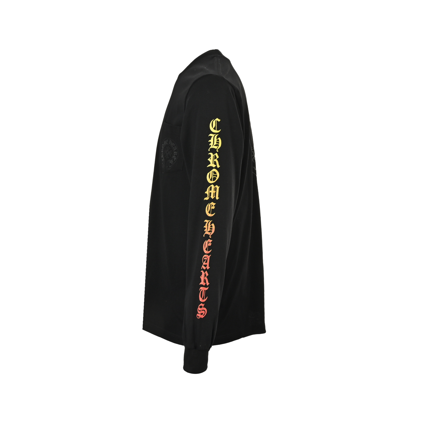 Chrome hearts/克罗心 梵文渐变暗纹马蹄圆领印花长袖 黑色/白色