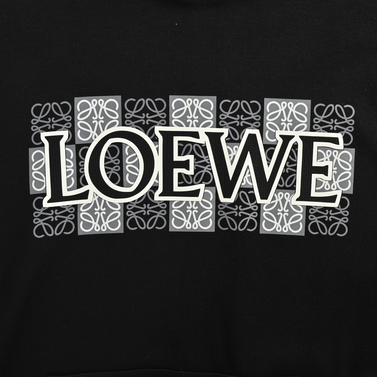 Loewe/罗意威 25Fw 镂空压胶字母连帽卫衣 罗意威带帽卫衣-Chinese UA Cheap High Quatity Brand Clothes Bags handbags Sneakers wholesale wholesaler seller from China Factory suppliers Fashion Clothing Shoes best Quality Beautiful Price Loewe/罗意威 25Fw 镂空压胶字母连帽卫衣 罗意威带帽卫衣