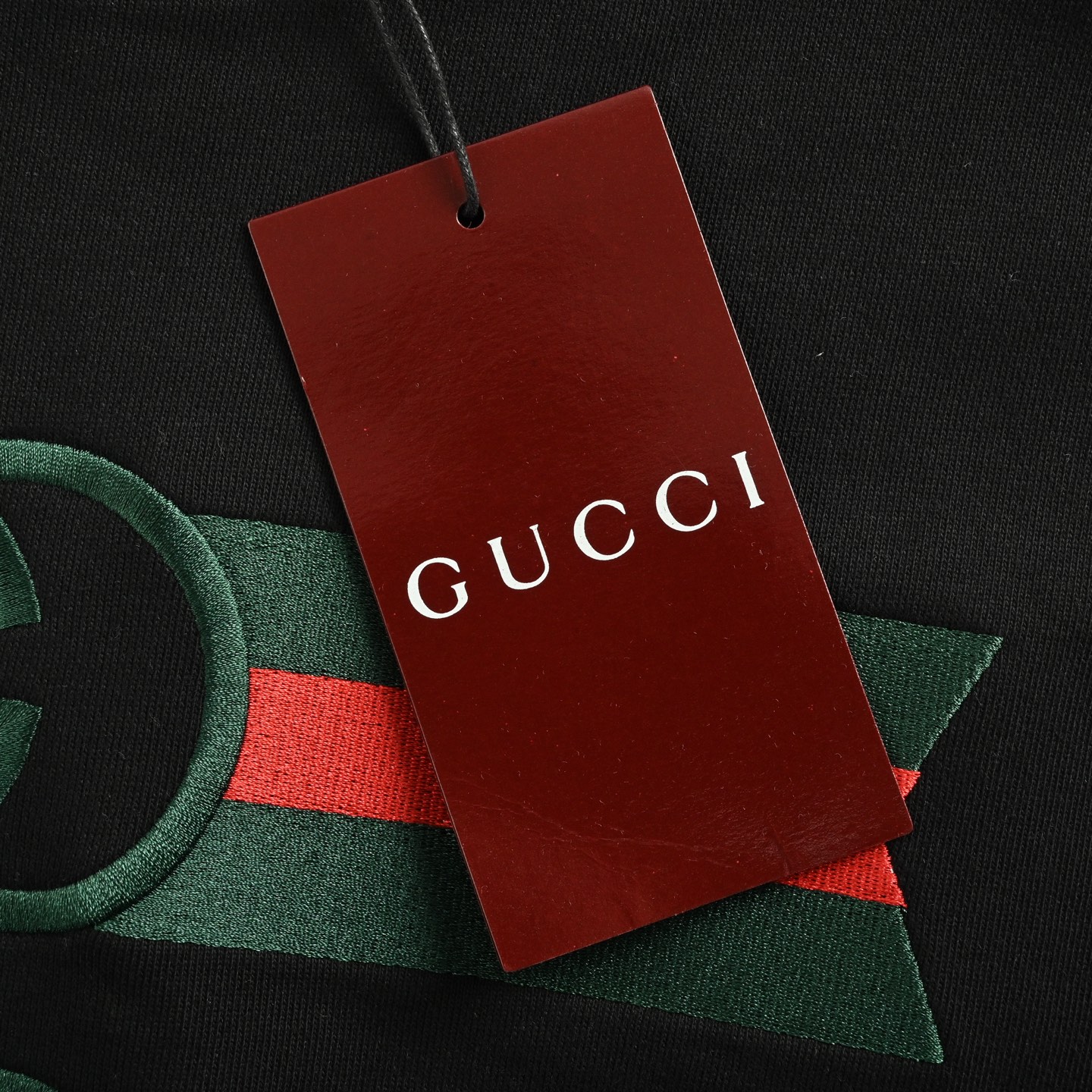 Gucci/古驰 红绿腰带logo刺绣圆领卫衣 杏色 黑色