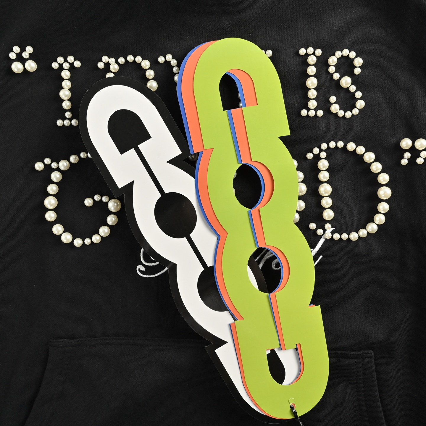 GOOD BRAND 25ss Love is good珍珠字母连帽卫衣黑色 藏青色