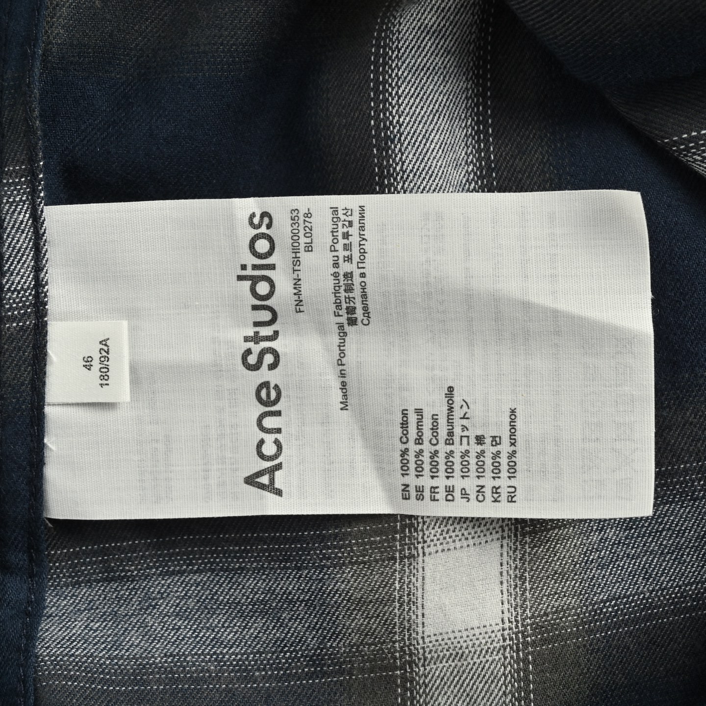 Acne Studios 25Fw 格纹法兰绒衬衫