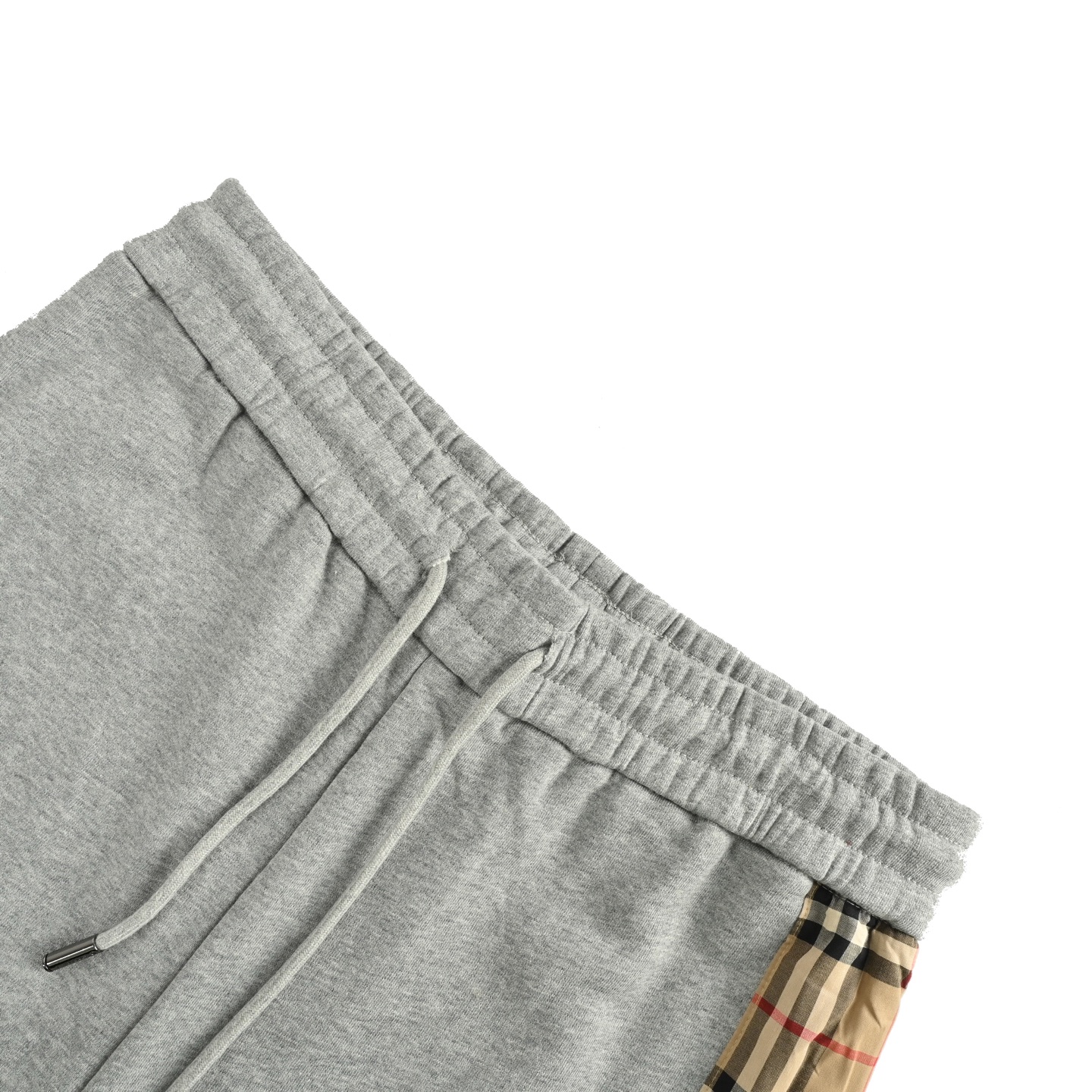 Burberry/巴宝莉 侧边压胶logo字母格纹长裤 黑色 灰色