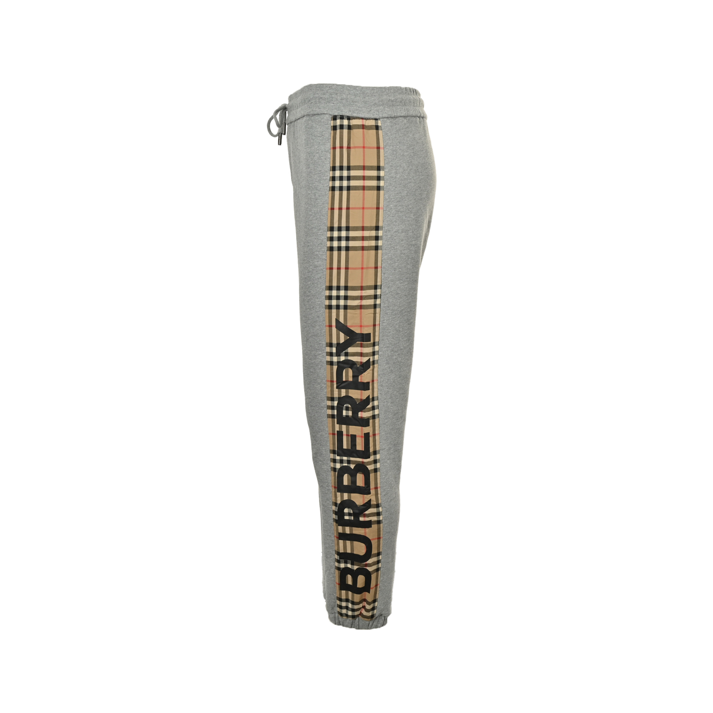 Burberry/巴宝莉 侧边压胶logo字母格纹长裤 黑色 灰色