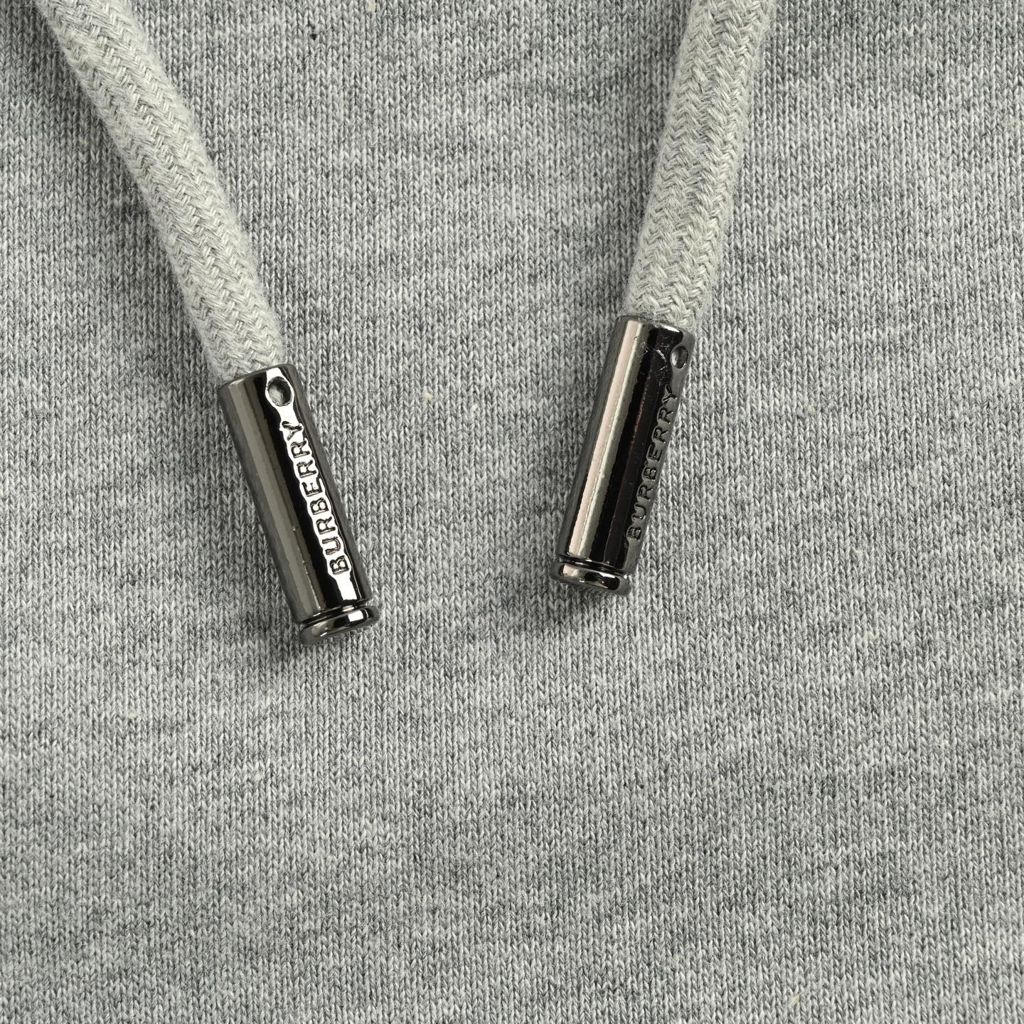 Burberry/巴宝莉 侧边压胶logo字母格纹长裤 黑色 灰色