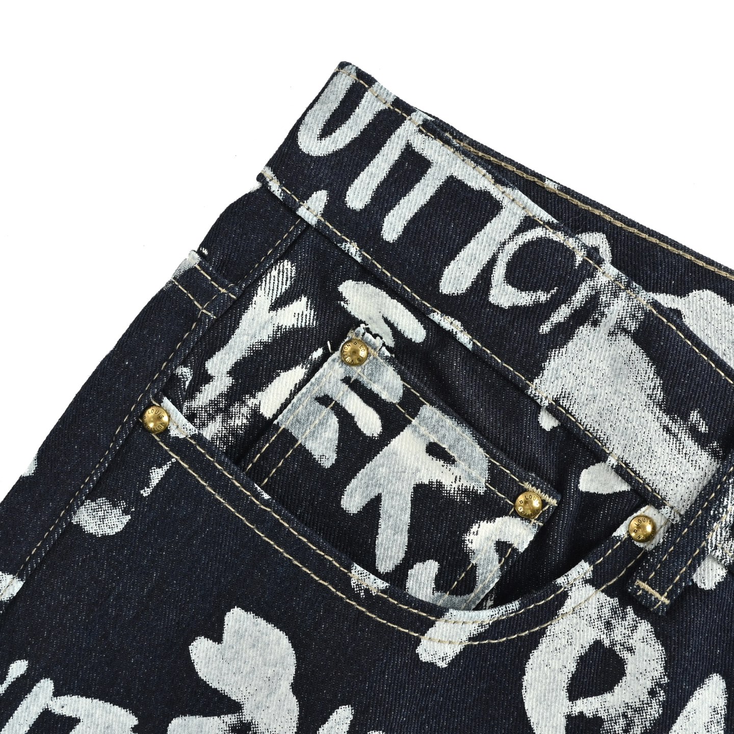 Louis Vuitton/路易威登 NIGO联名秀款涂鸦牛仔裤-Chinese UA Cheap High Quatity Brand Clothes Bags handbags Sneakers wholesale wholesaler seller from China Factory suppliers Fashion Clothing Shoes best Quality Beautiful Price Louis Vuitton/路易威登 NIGO联名秀款涂鸦牛仔裤