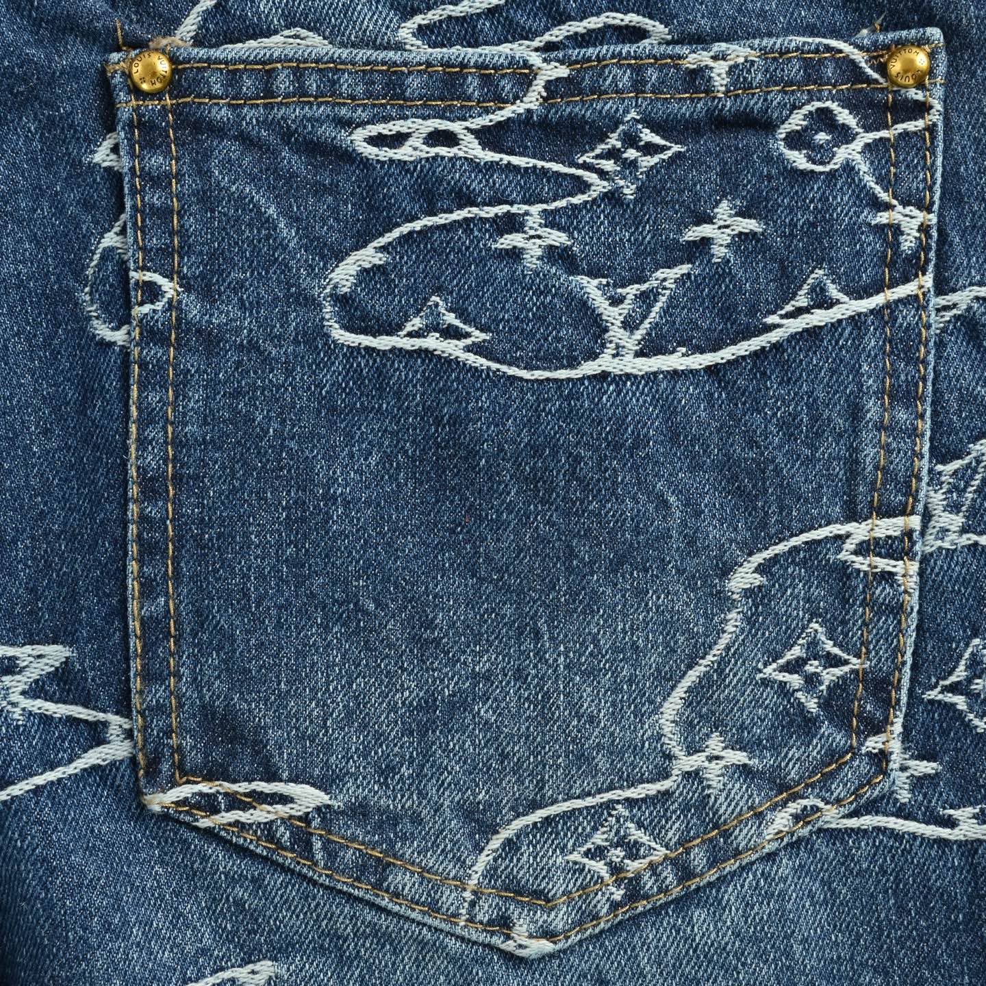 Louis Vuitton/路易威登 Nigo联名老花重工提花牛仔裤-Chinese UA Cheap High Quatity Brand Clothes Bags handbags Sneakers wholesale wholesaler seller from China Factory suppliers Fashion Clothing Shoes best Quality Beautiful Price Louis Vuitton/路易威登 Nigo联名老花重工提花牛仔裤