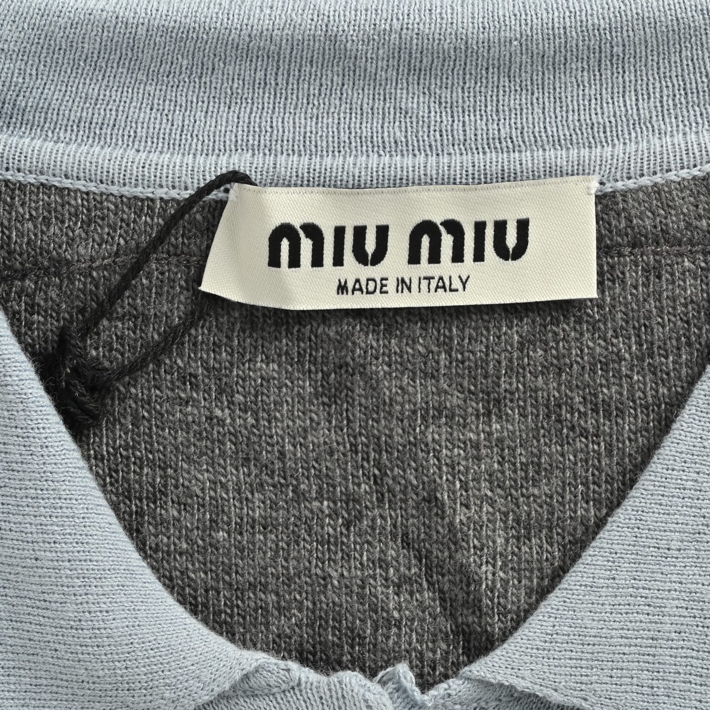 Miu Miu/缪缪 拼领假两件羊绒羊毛混纺POLO毛衣 Miu Miu/缪缪 拼领假两件羊绒羊毛混纺POLO毛衣