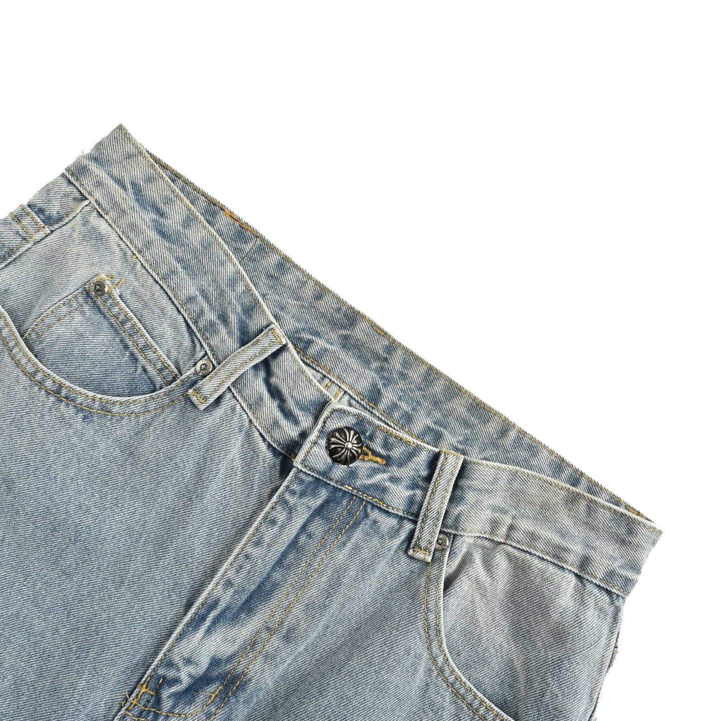 Chrome Hearts/克罗心 串标皮标十字架牛仔裤-Chinese UA Cheap High Quatity Brand Clothes Bags handbags Sneakers wholesale wholesaler seller from China Factory suppliers Fashion Clothing Shoes best Quality Beautiful Price Chrome Hearts/克罗心 串标皮标十字架牛仔裤