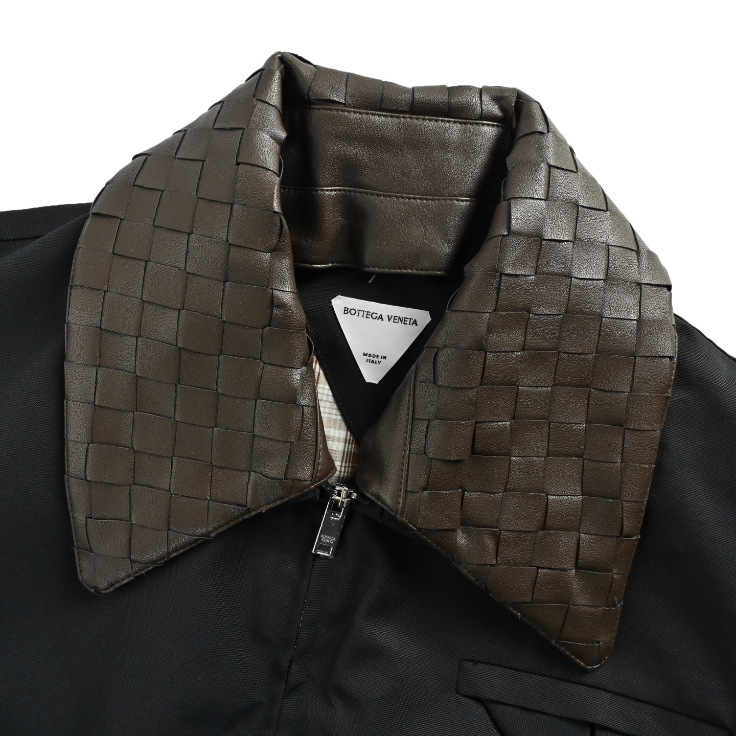 BOTTEGA VENETA/BV 编织皮领夹克外套 BOTTEGA VENETA/BV 编织皮领夹克外套