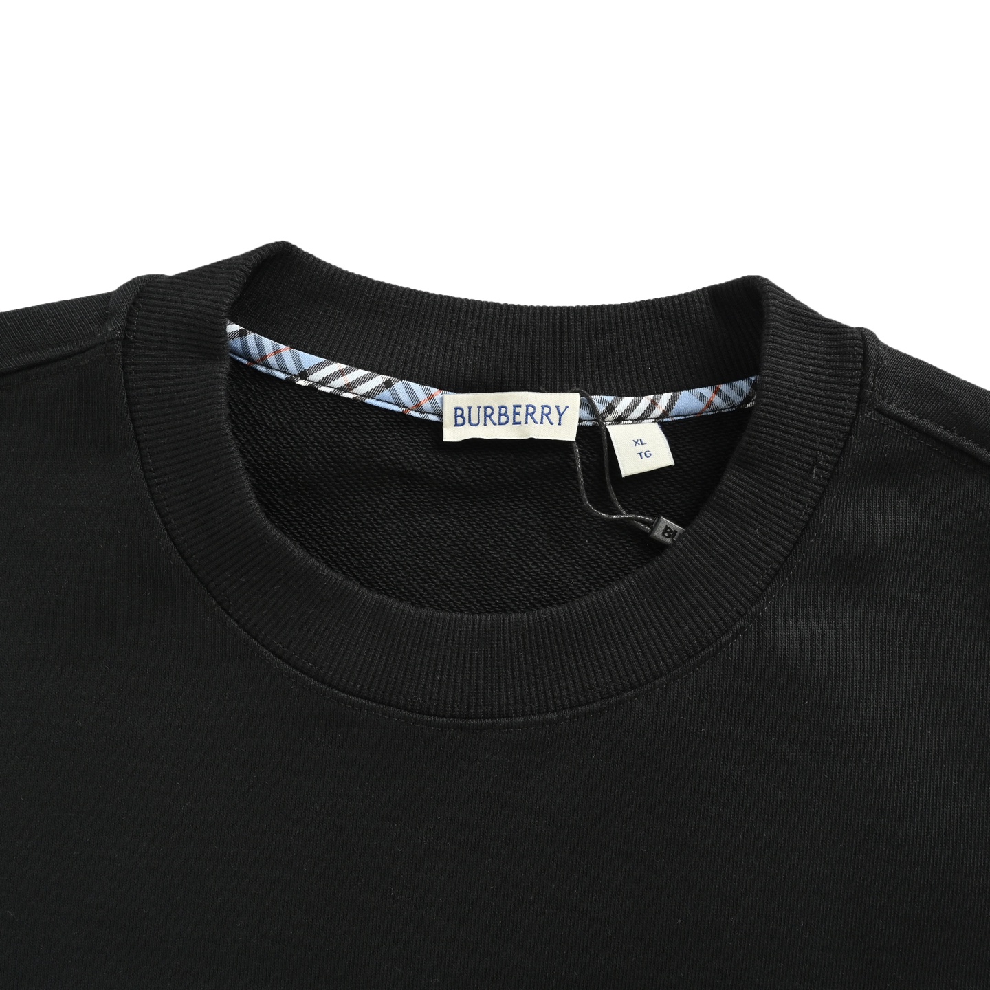 Burberry/巴宝莉 25Fw 蓝色格纹字母刺绣圆领卫衣