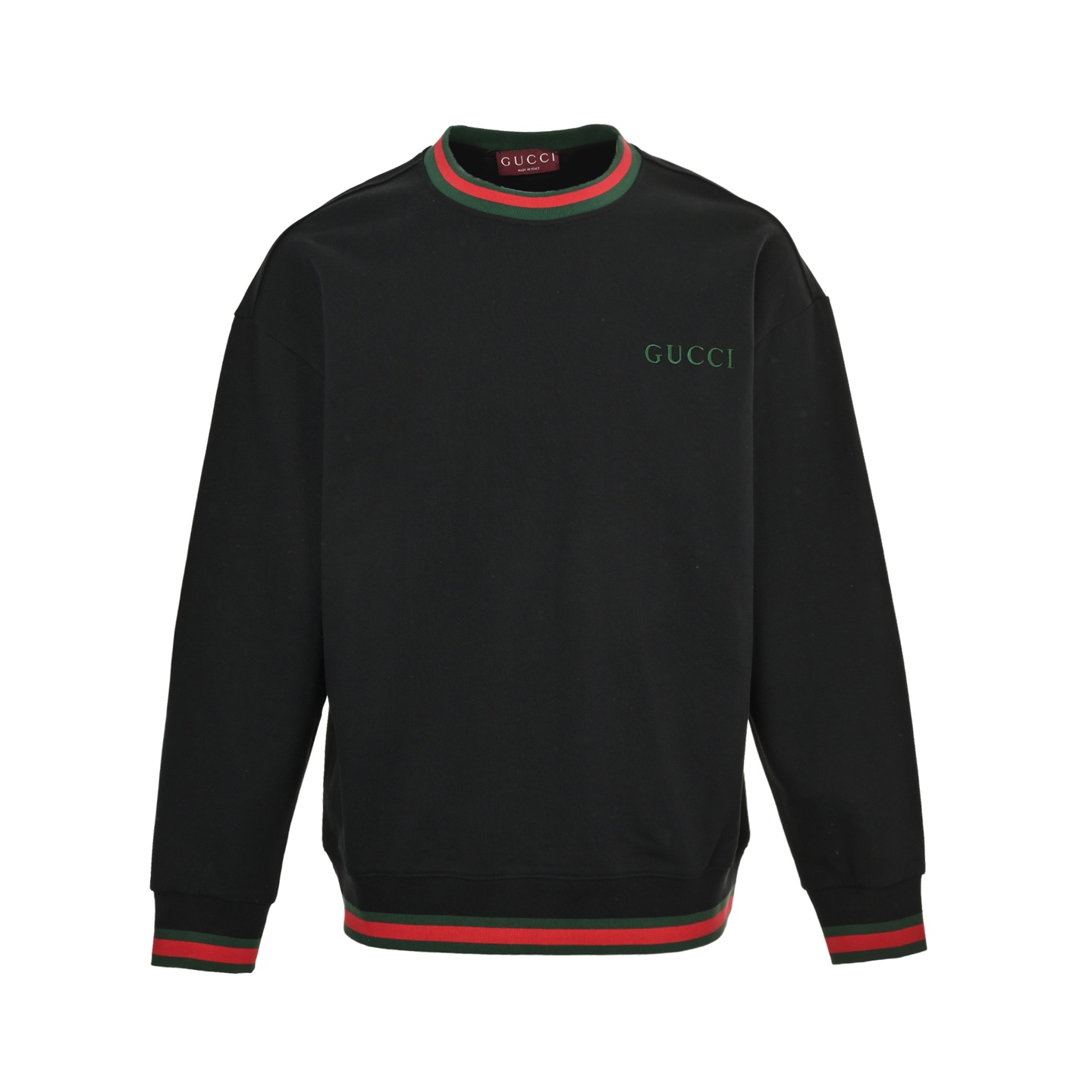 Gucci/古驰 25Fw 刺绣小标红绿螺纹圆领卫衣 Gucci/古驰 25Fw 刺绣小标红绿螺纹圆领卫衣