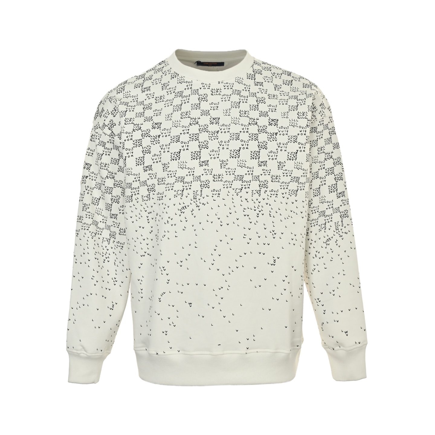 本地自取: Louis Vuitton/路易威登 25Fw 渐变小飞机新花圆领卫衣 420克重纯棉面料毛圈底定制32支2*2螺纹 成衣两遍水洗处理 面料舒适亲肤无异感 定制定染面料 纺织密度高 垂感佳 不易变形 厚织感加上紧密纺纱工艺 不会影响卫衣的透气性 成色的饱和度很高 日本进口印花机喷绘而成 定制1:1辅料 特殊螺纹 宽松版型, 超级百搭好看的一款卫衣 男女同款 颜色:白色,黑色