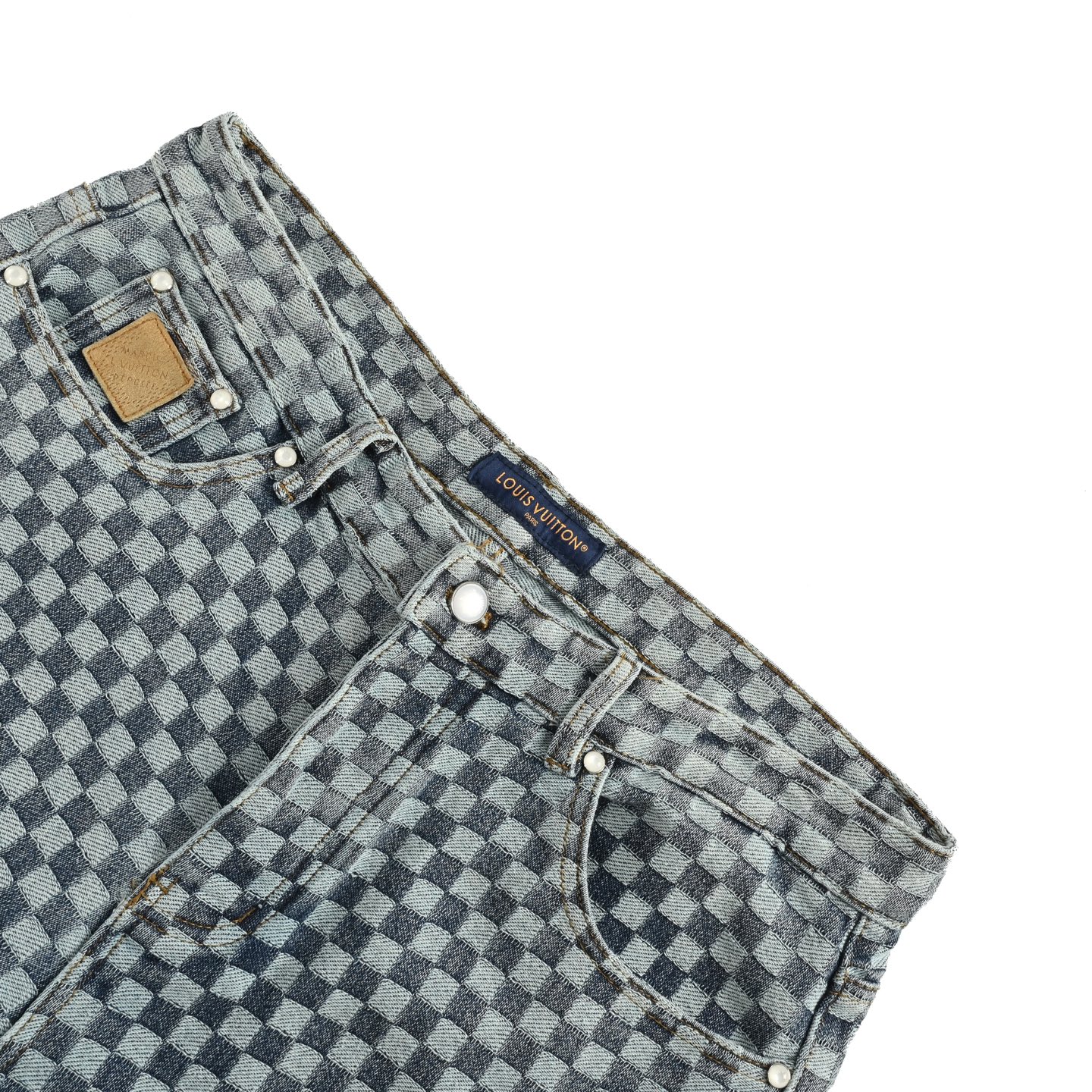 Louis Vuitton/路易威登 Nigo联名棋盘格提花牛仔裤