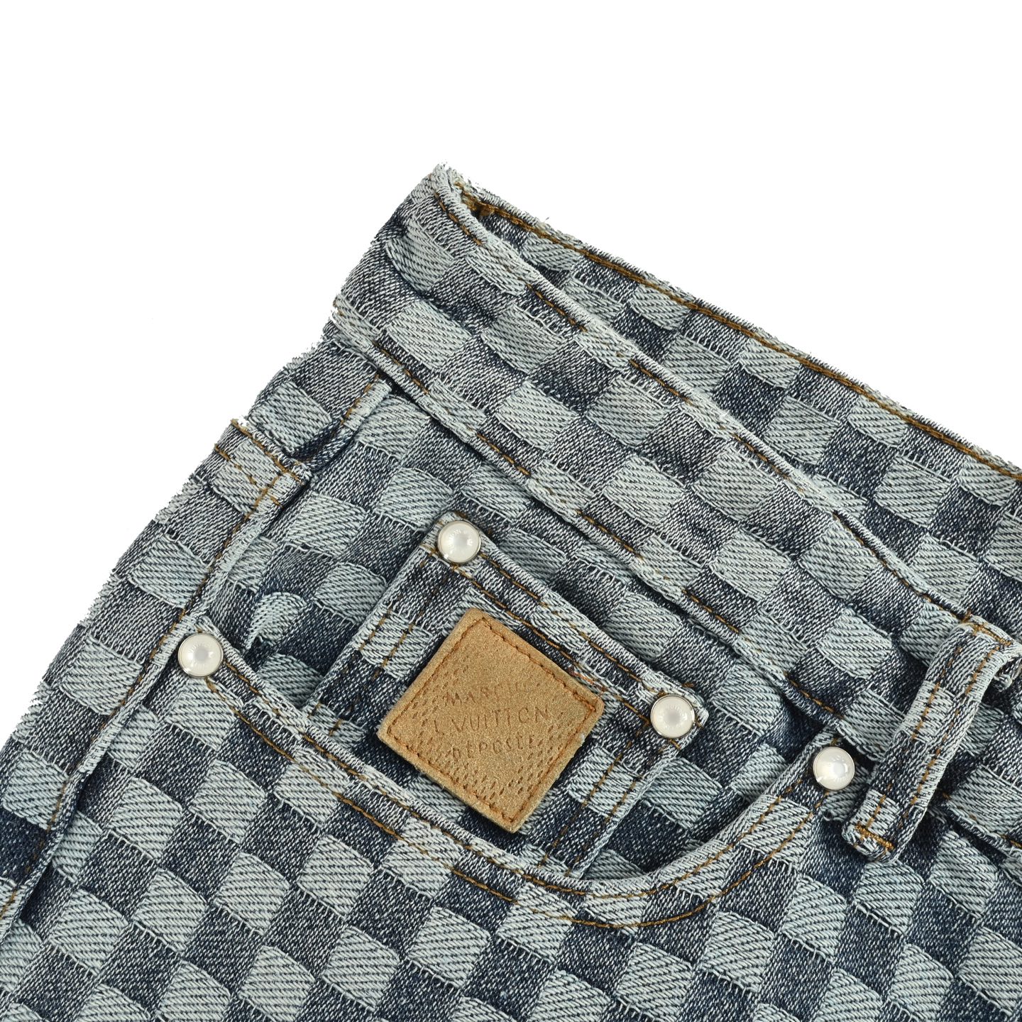 Louis Vuitton/路易威登 Nigo联名棋盘格提花牛仔裤
