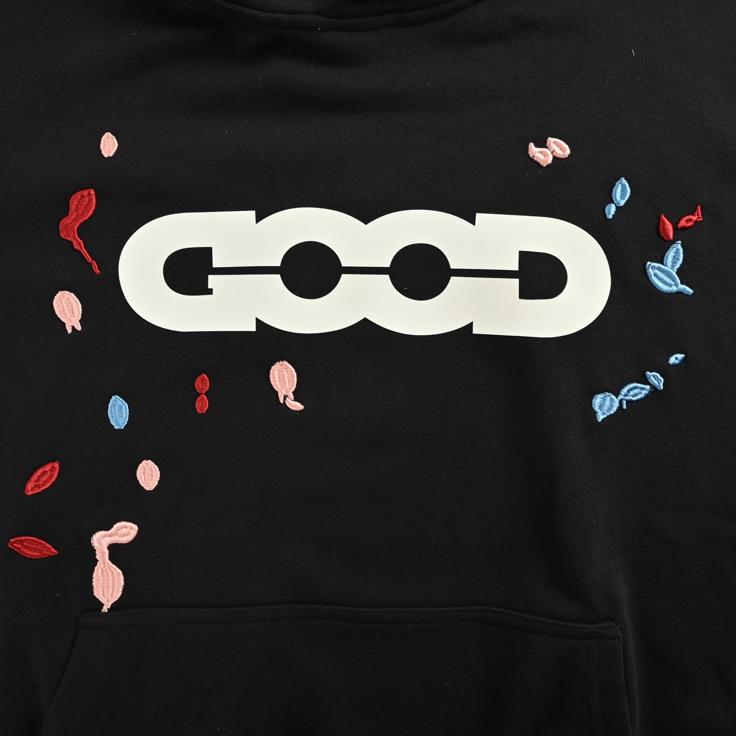 GOODBRAND 25ss 喷墨刺绣糖果连帽卫衣 黑色 白色